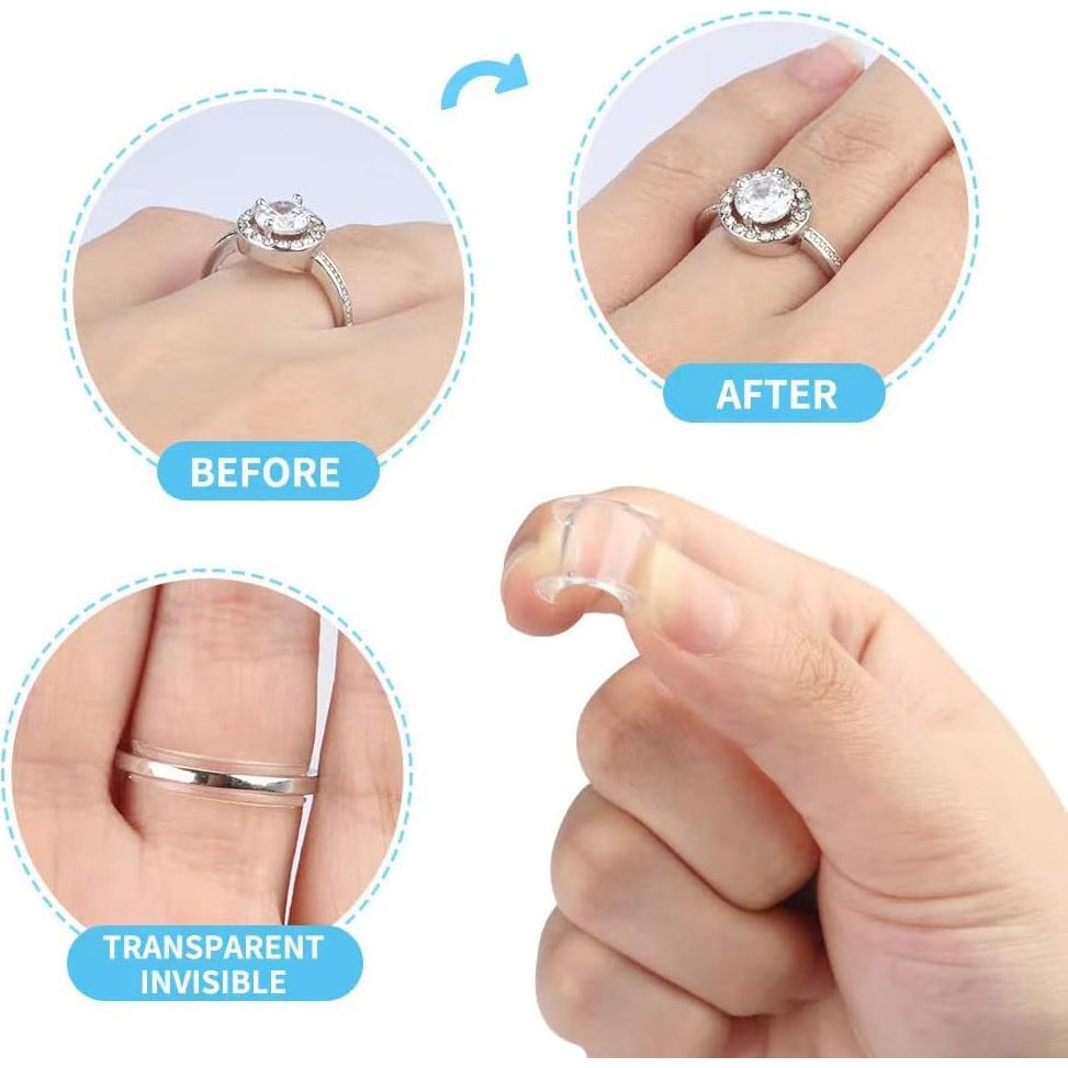 Ajustador de Tamaño de Anillo SLSP 8 Piezas Silicona Transparente