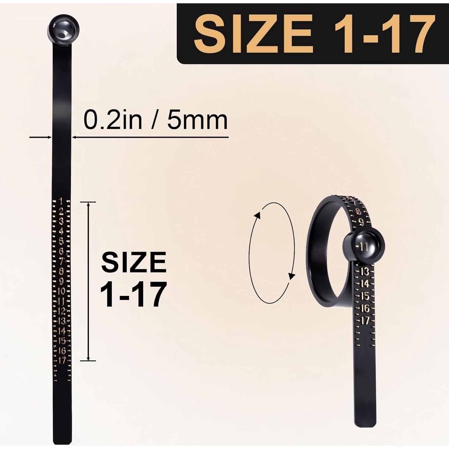 Medidores de Tamaño de Anillo BEIQIYA 2 Piezas Reutilizables