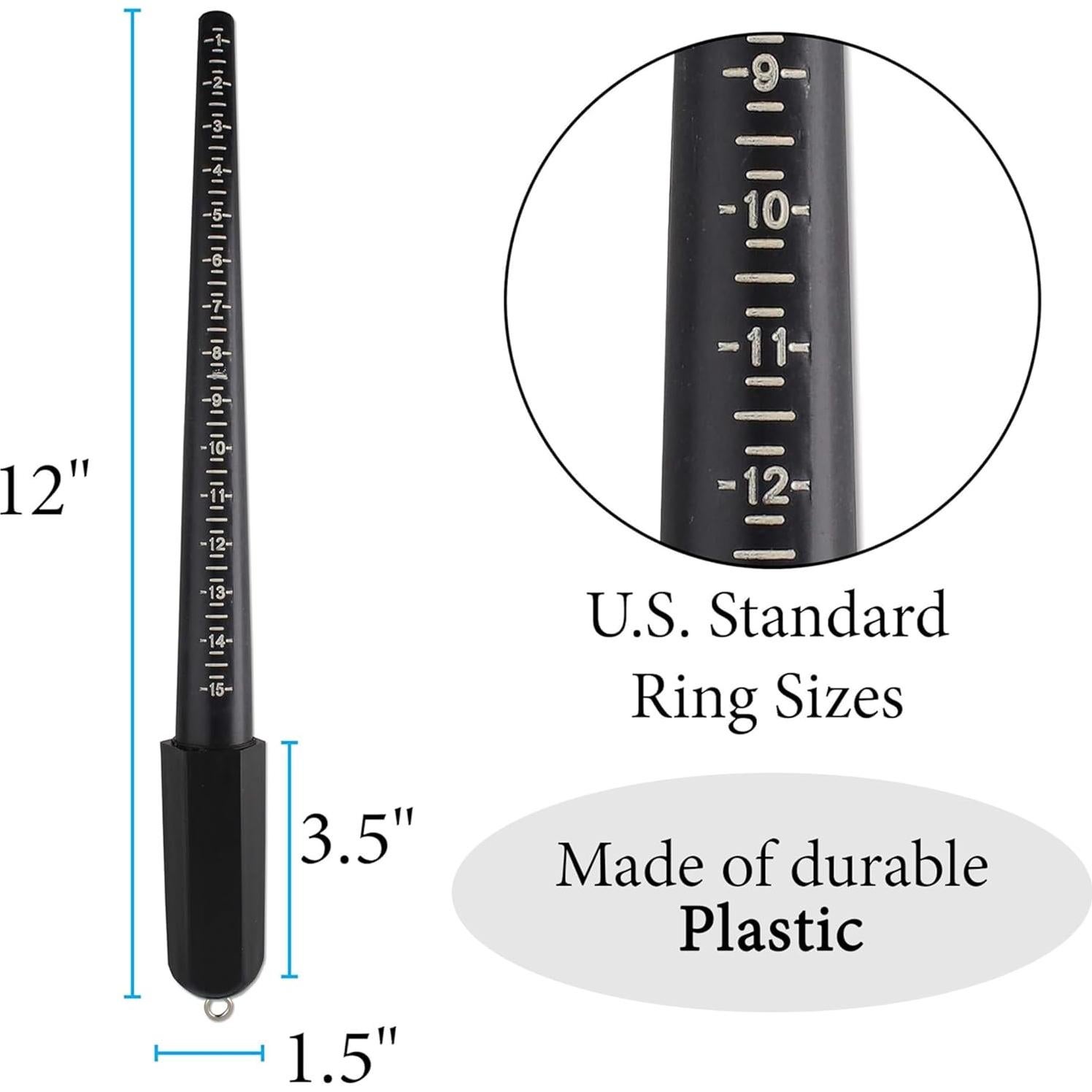 Medidor de Dedos The Beadsmith - Tallas 1-13, Plástico Durable