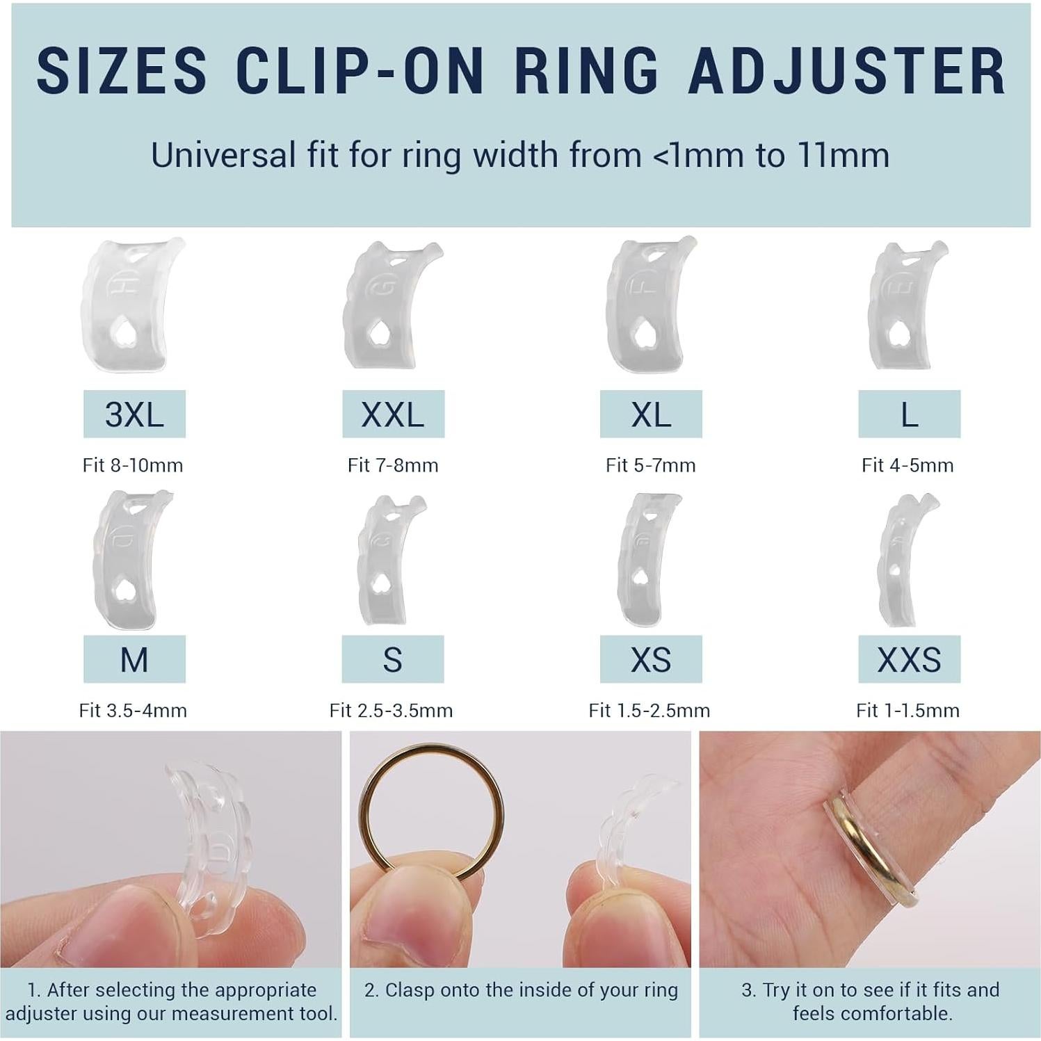 Paquete de 32 Ajustadores de Tamaño de Anillo LOGJAM - 12 Tamaños