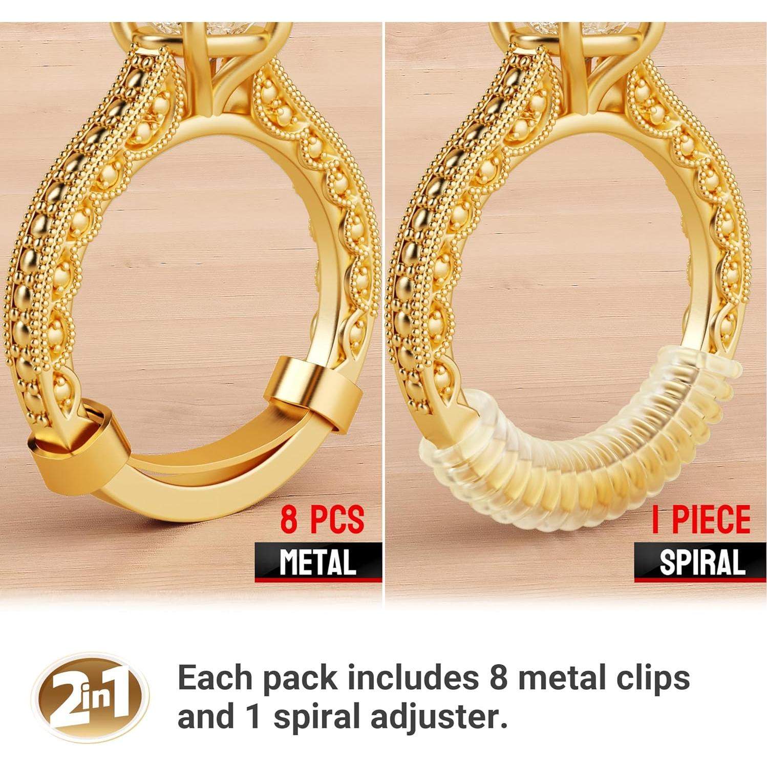 Ajustador de Tamaño de Anillo Invisible Omilly - 8 Piezas Dorado