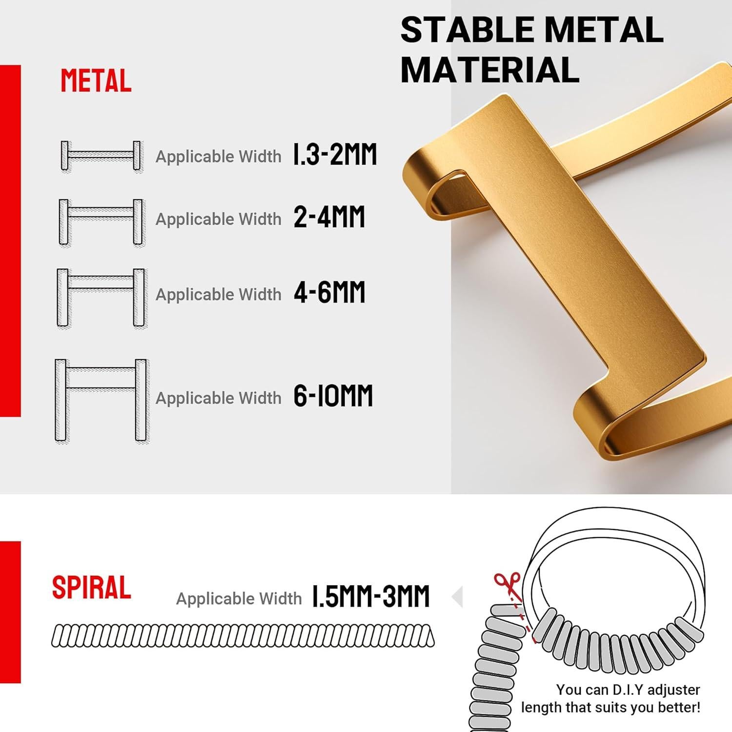 Ajustador de Tamaño de Anillo Invisible Omilly - 8 Piezas Dorado