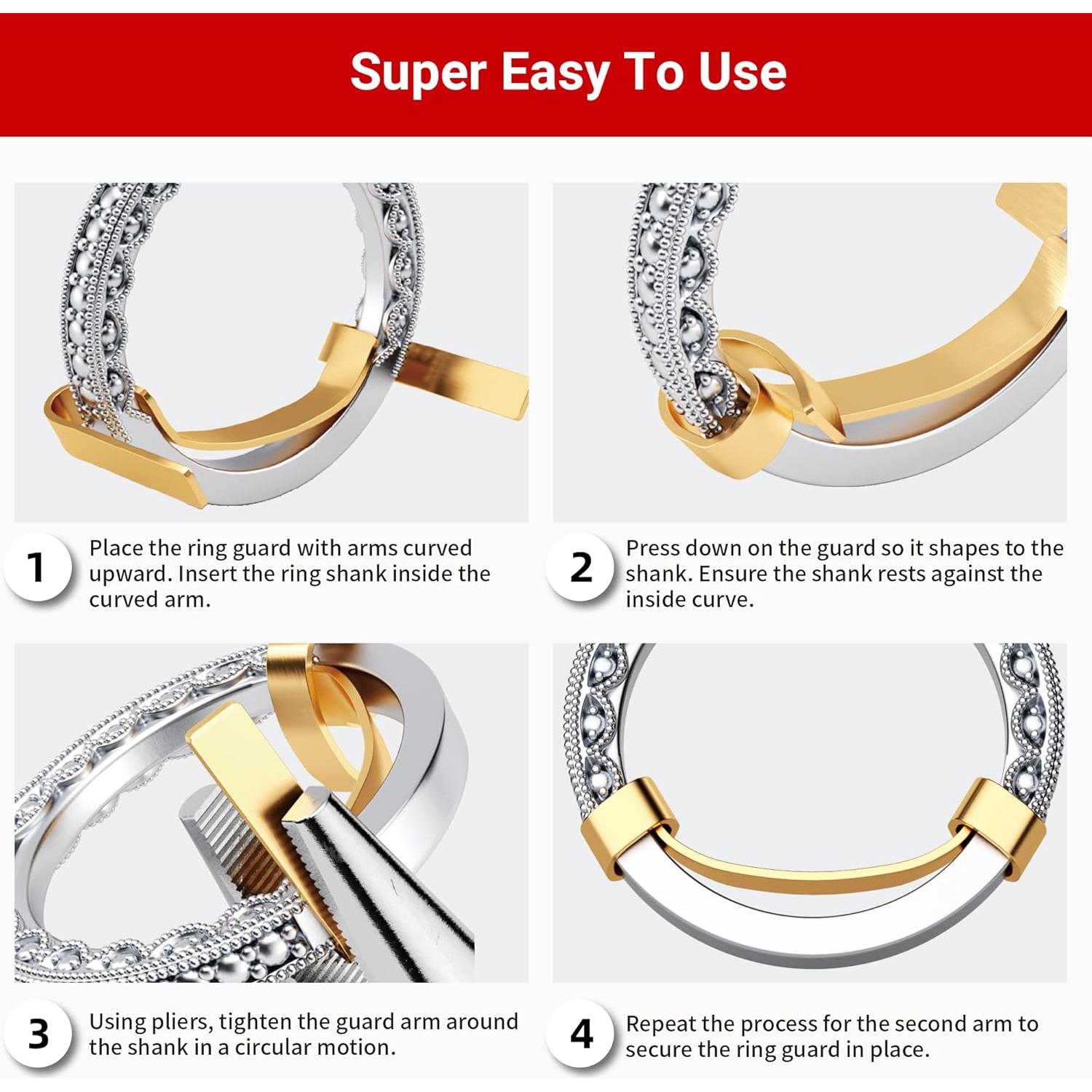 Ajustador de Tamaño de Anillo Invisible Omilly - 8 Piezas Dorado