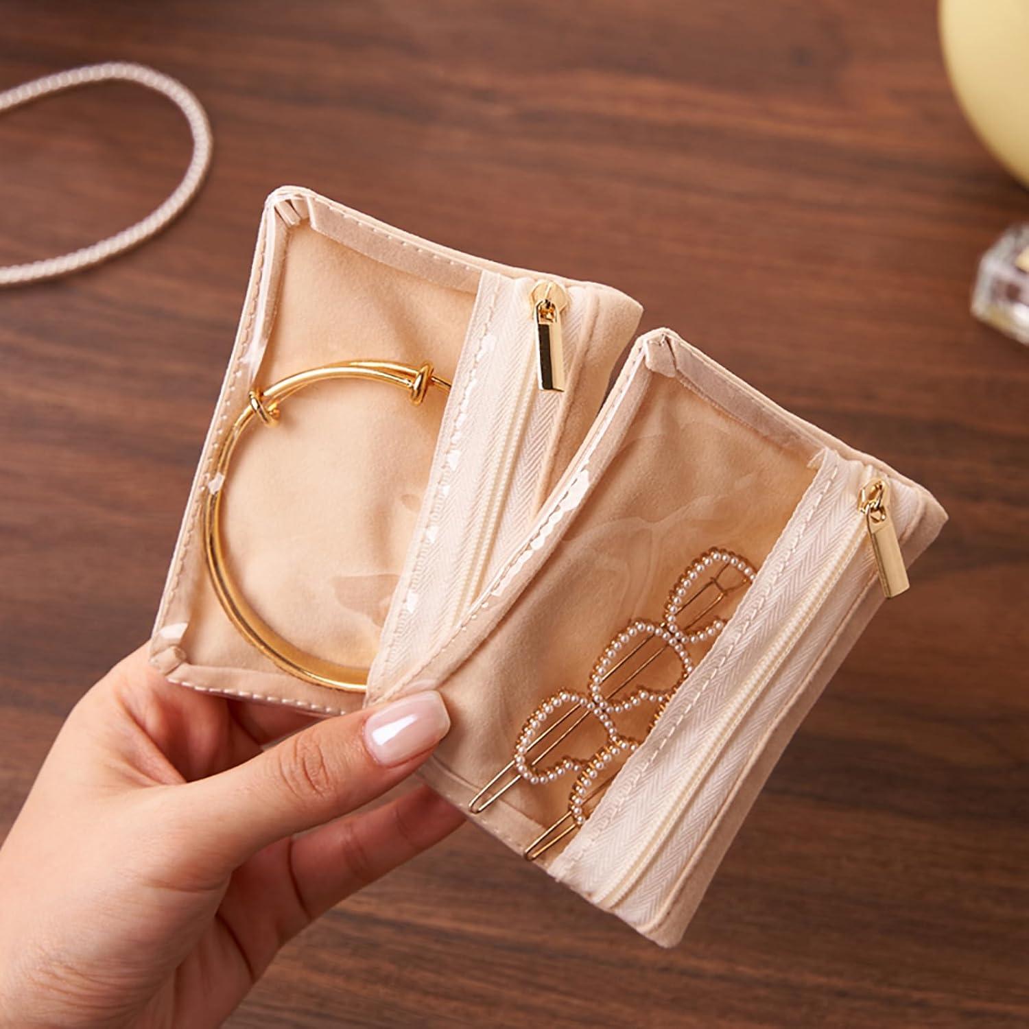 Caja de Joyería DOXINGKAI Vintage con 6 Bolsas de Terciopelo