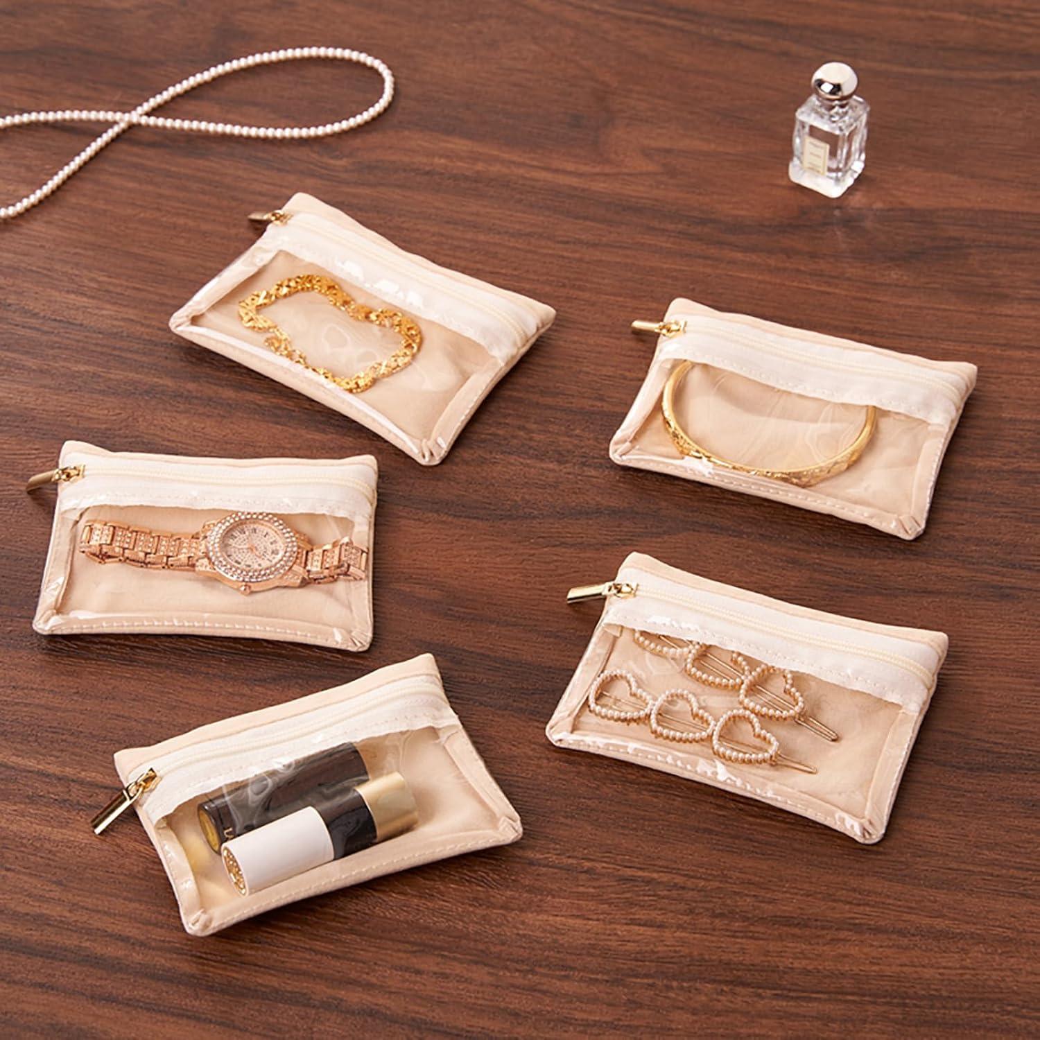 Caja de Joyería DOXINGKAI Vintage con 6 Bolsas de Terciopelo