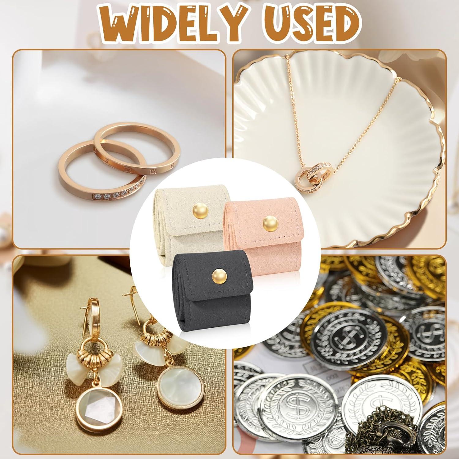 Juego de 3 Mini Bolsas de Viaje para Joyería HINGTAI - Cuero Plegable