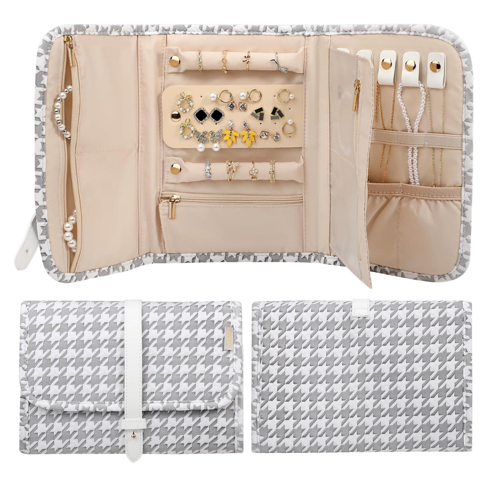 Organizador de Joyería Voova Grande Plegable Gris y Blanco