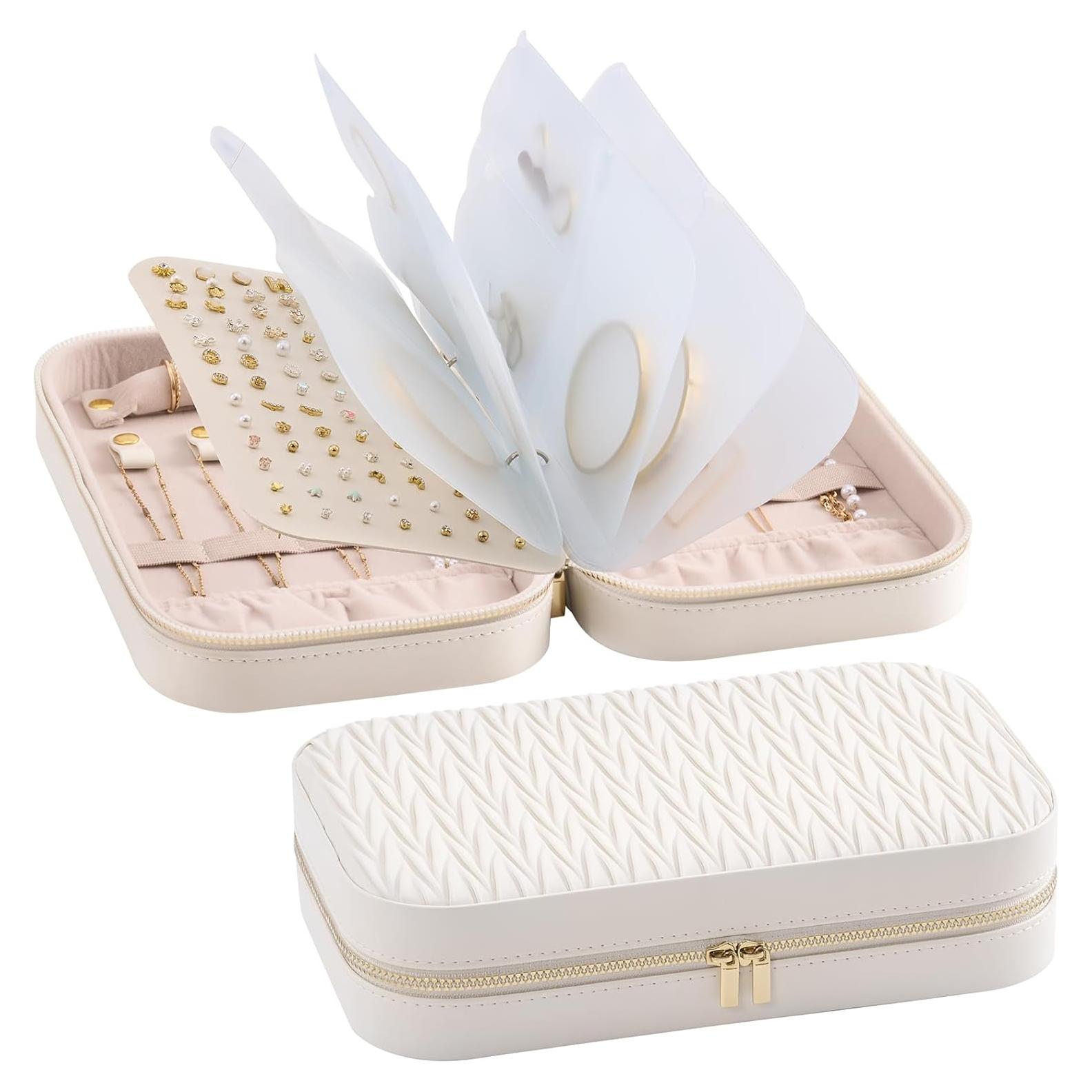 Organizador de Joyería Grande Lolalet Blanco - Estuche de Viaje