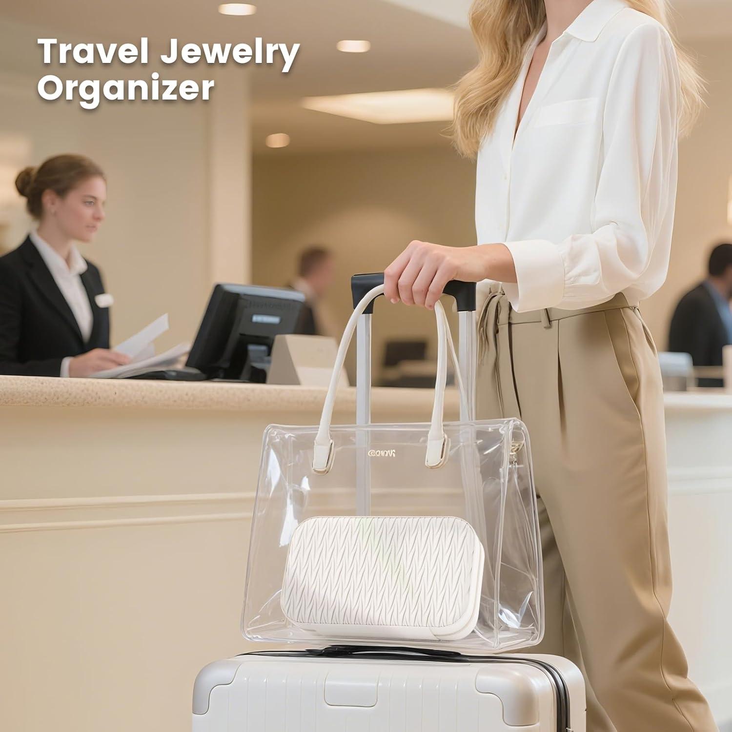 Organizador de Joyería Grande Lolalet Blanco - Estuche de Viaje