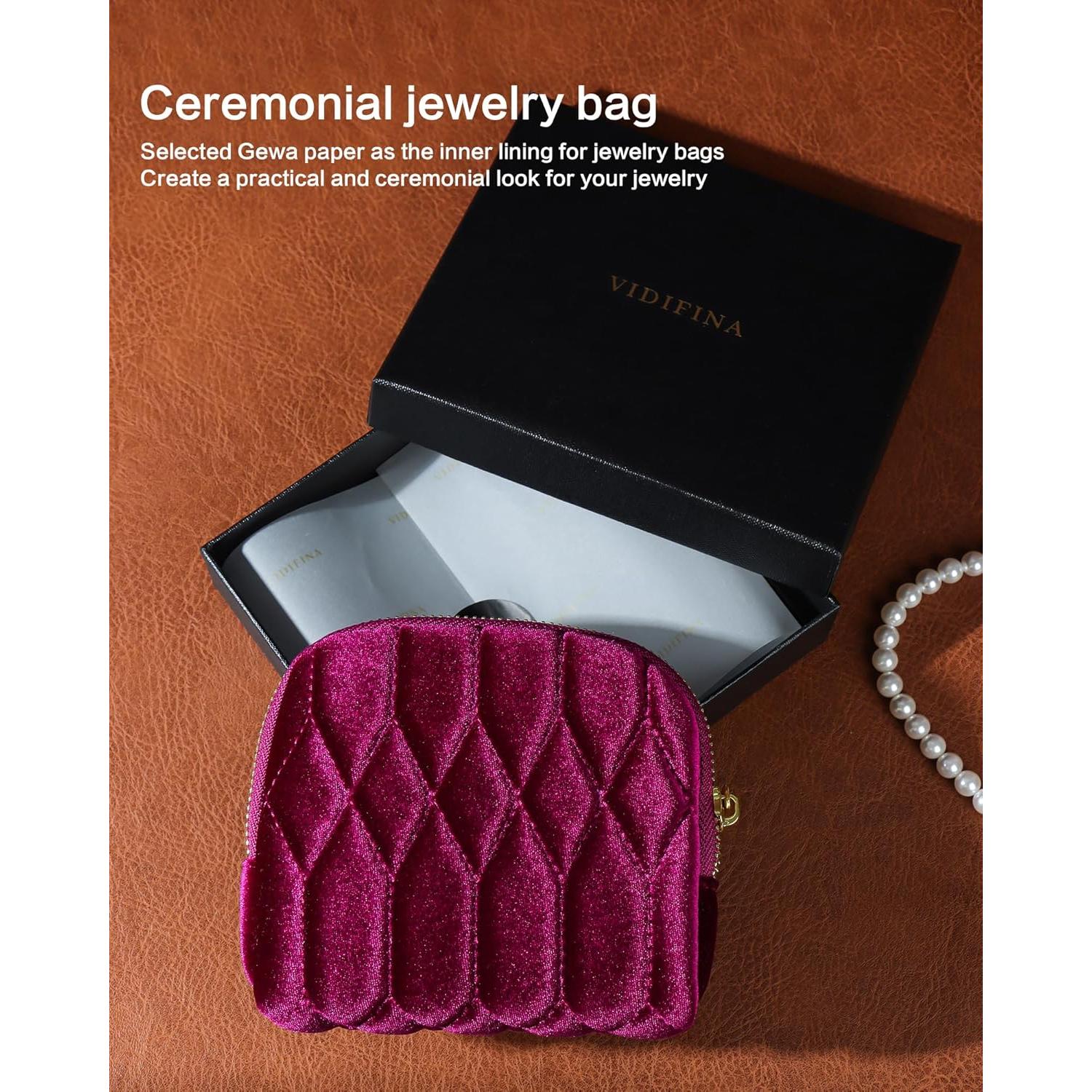 Estuche de Joyería Vidifina Teal 5 Compartimentos Terciopelo