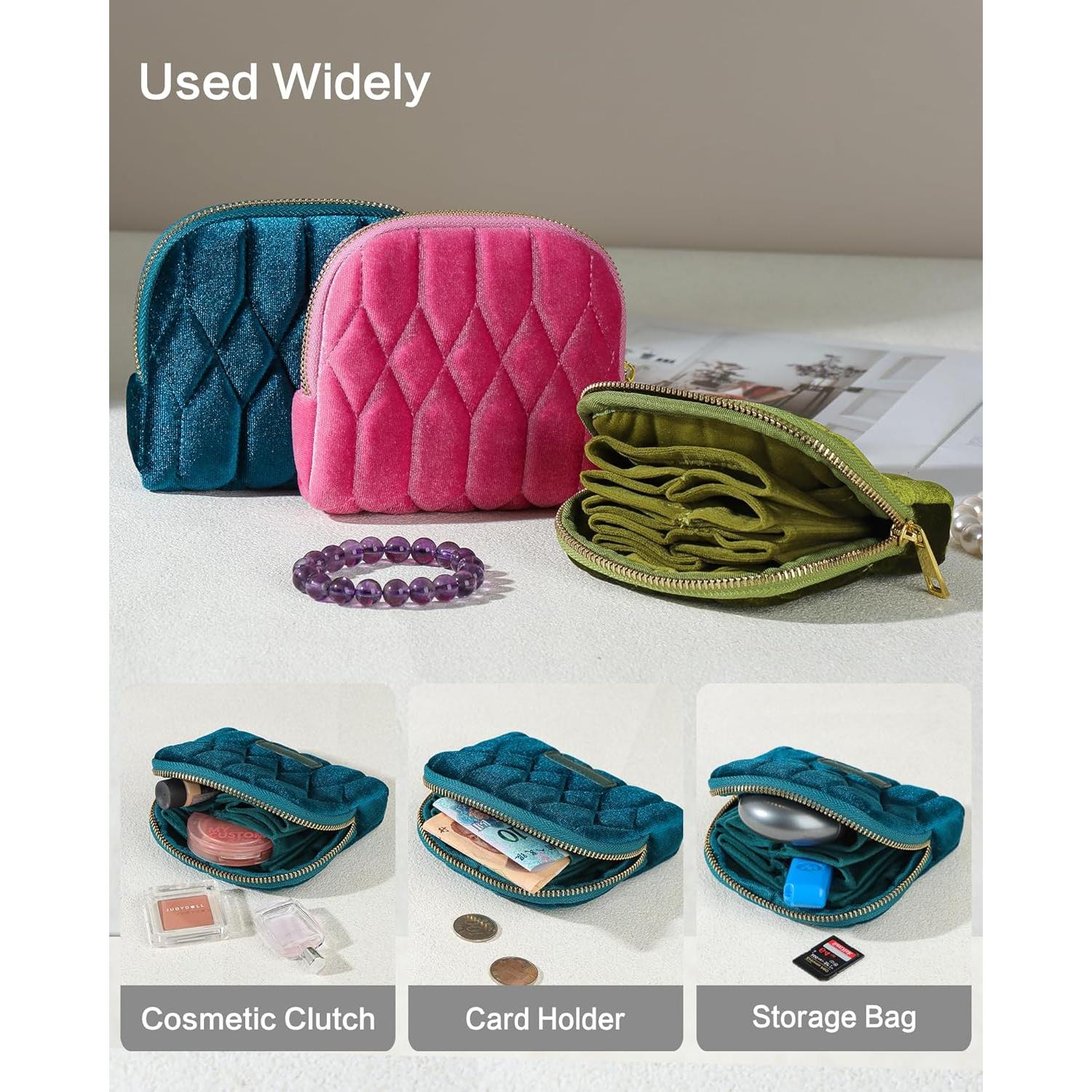 Estuche de Joyería Vidifina Teal 5 Compartimentos Terciopelo