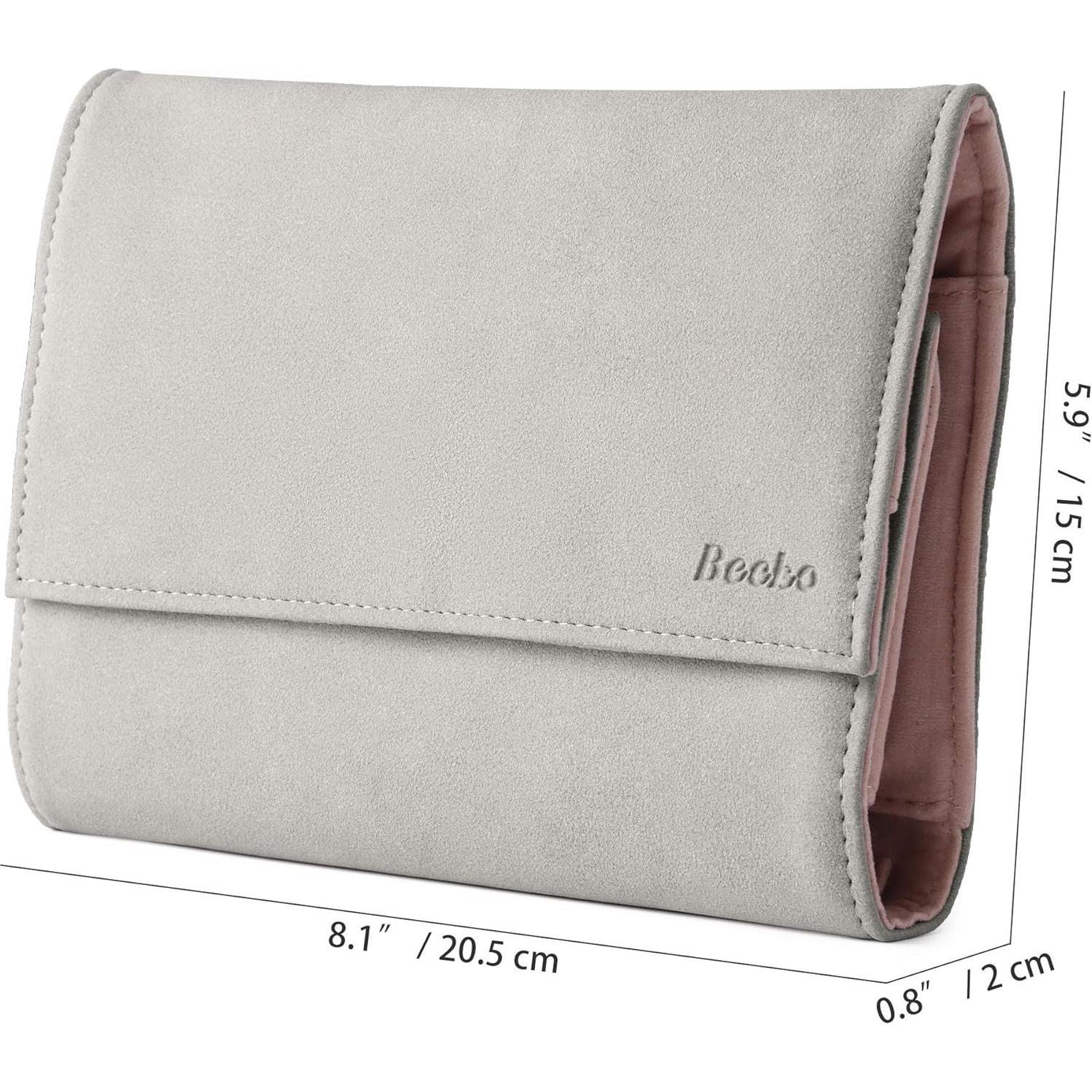 Organizador de Joyas Becko US Gris Plegable y Ligero 20.5x15 cm