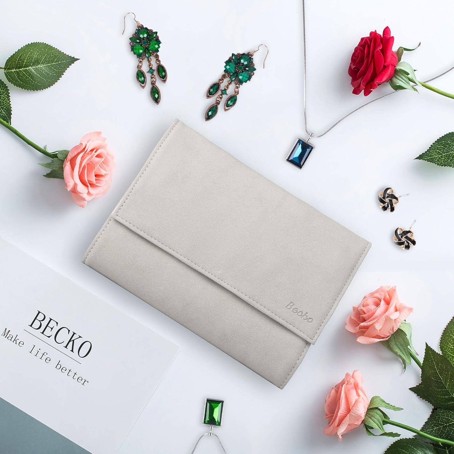 Organizador de Joyas Becko US Gris Plegable y Ligero 20.5x15 cm