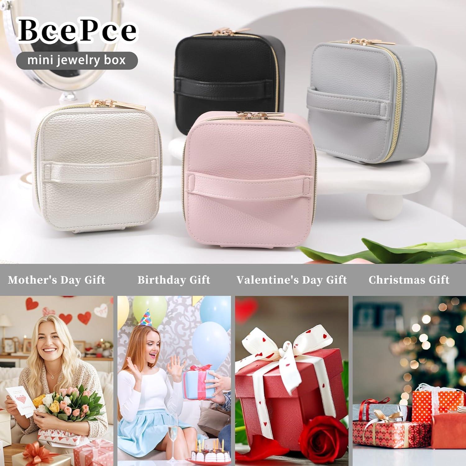 Caja de Joyería de Viaje BcePce Beige Compacta Impermeable