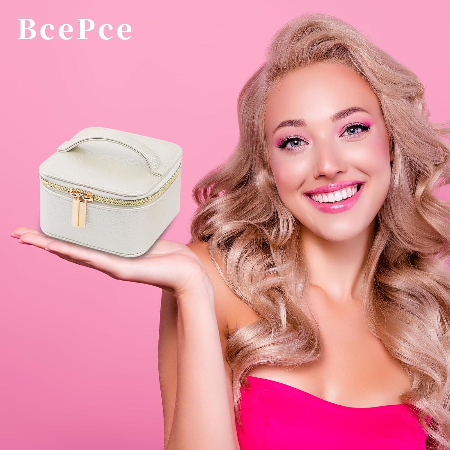 Caja de Joyería de Viaje BcePce Beige Compacta Impermeable