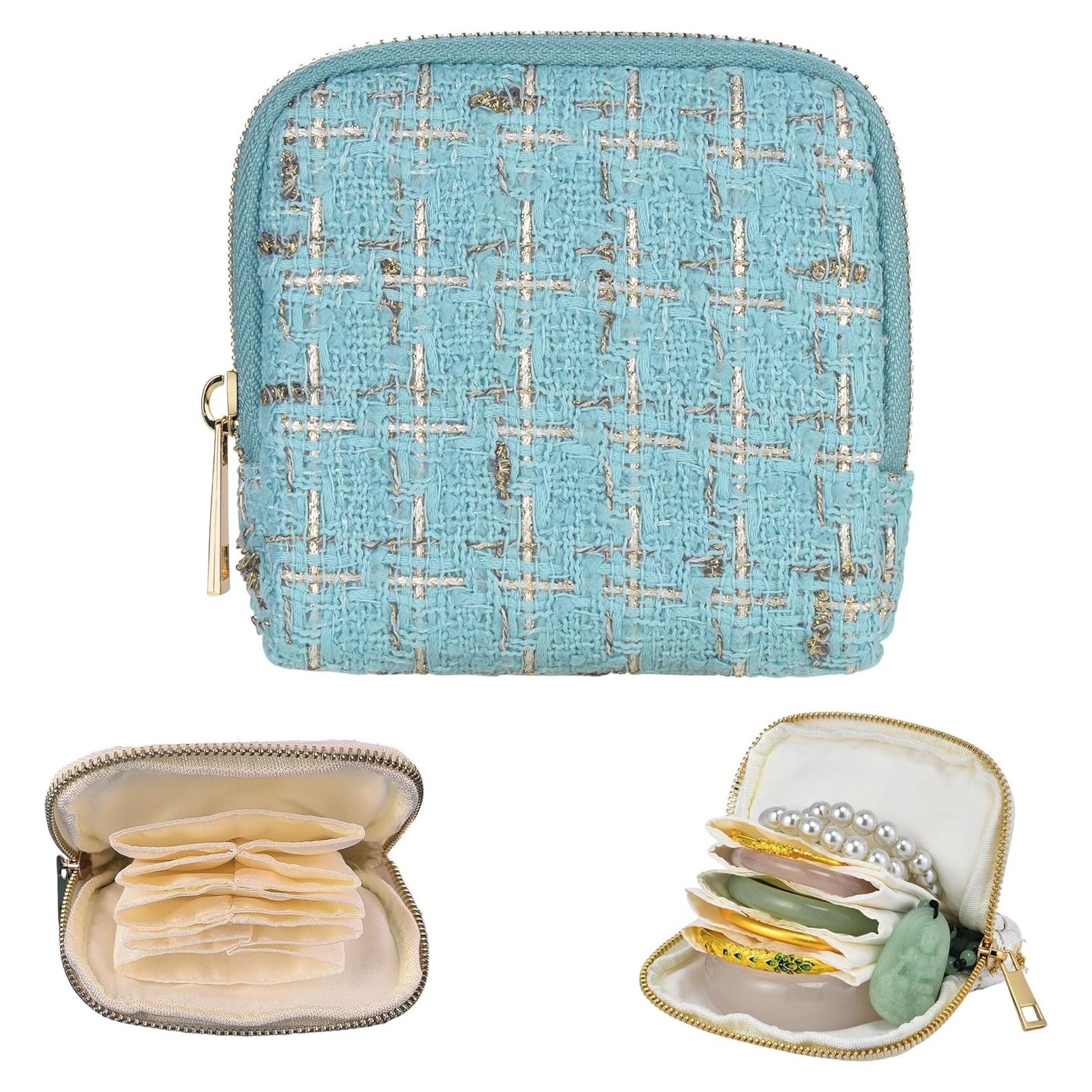 Estuche de Joyería de Viaje Zeelooroo Azul Aqua Compacto