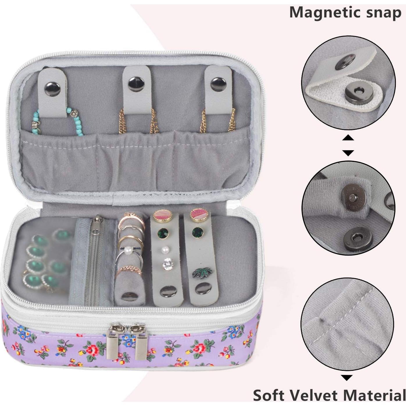 Estuche de Joyería Pequeño Teamoy - Organizador Floral Morado