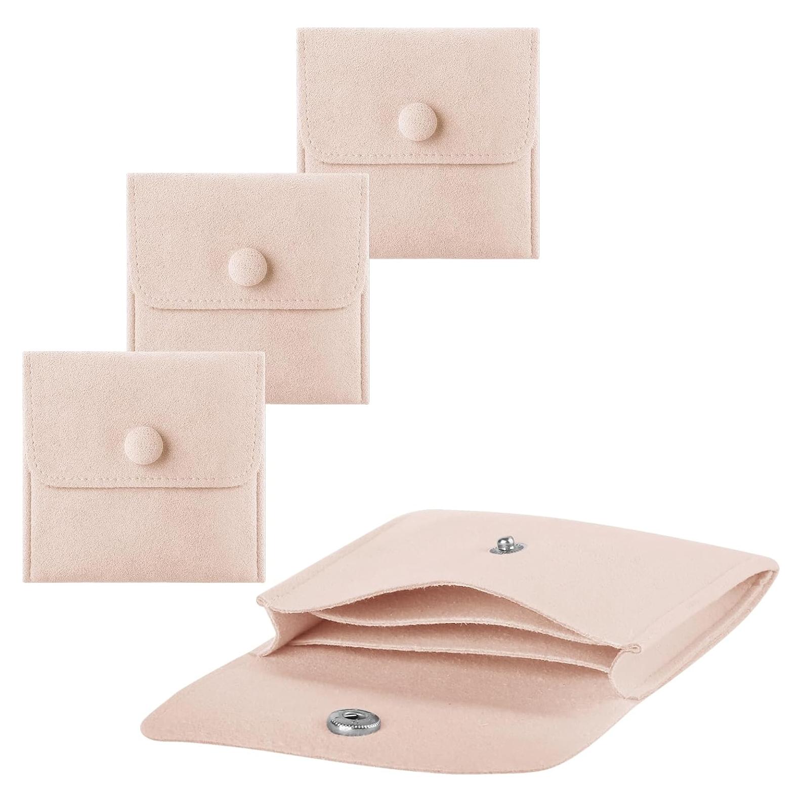 3 Bolsas de Joyería Beige LSZSZL 7.62x7.62 cm Portátiles