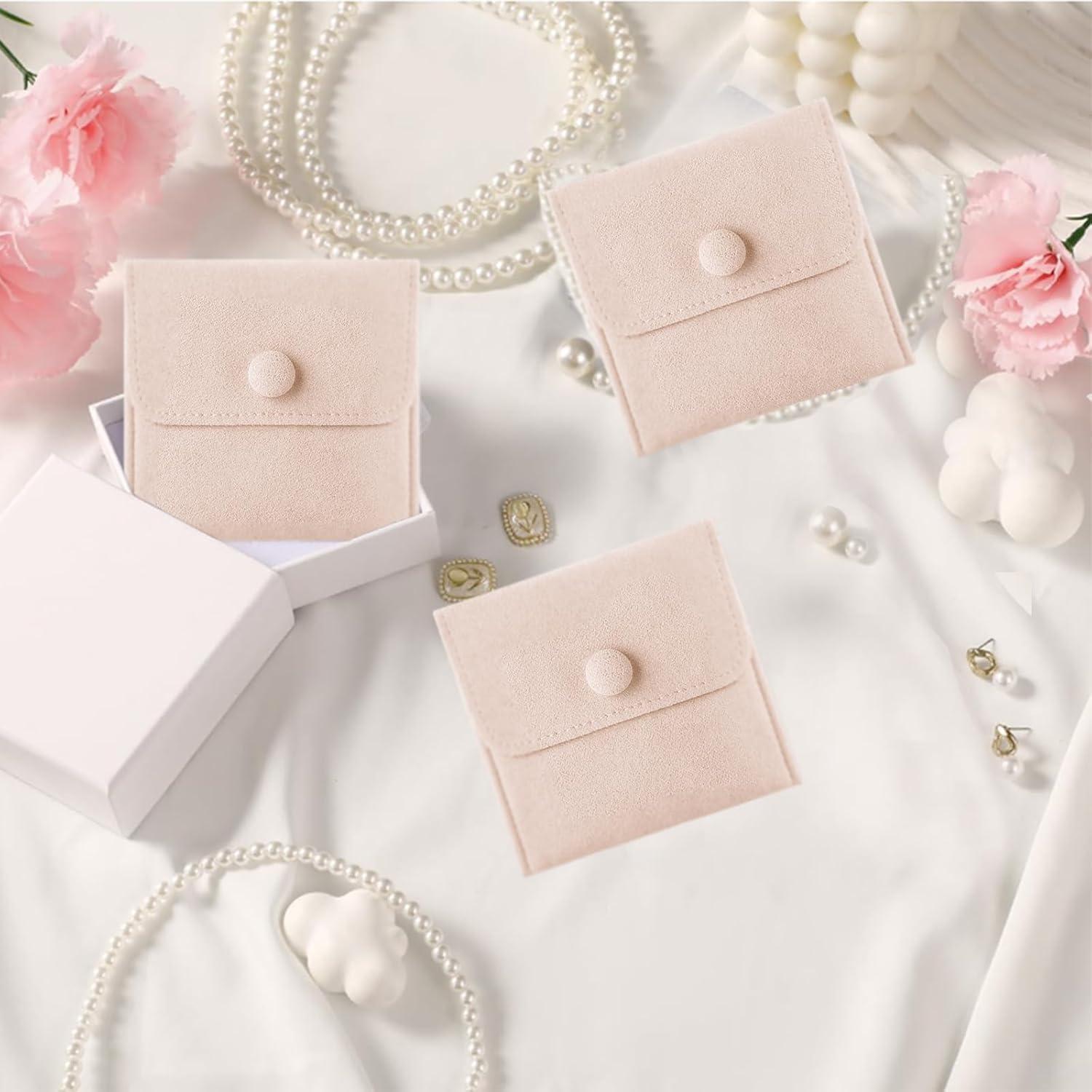 3 Bolsas de Joyería Beige LSZSZL 7.62x7.62 cm Portátiles