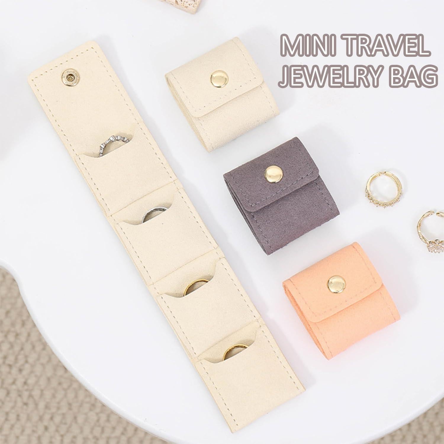 Mini Bolsa de Joyería de Viaje Genérico Blanca Plegable 0.009 kg