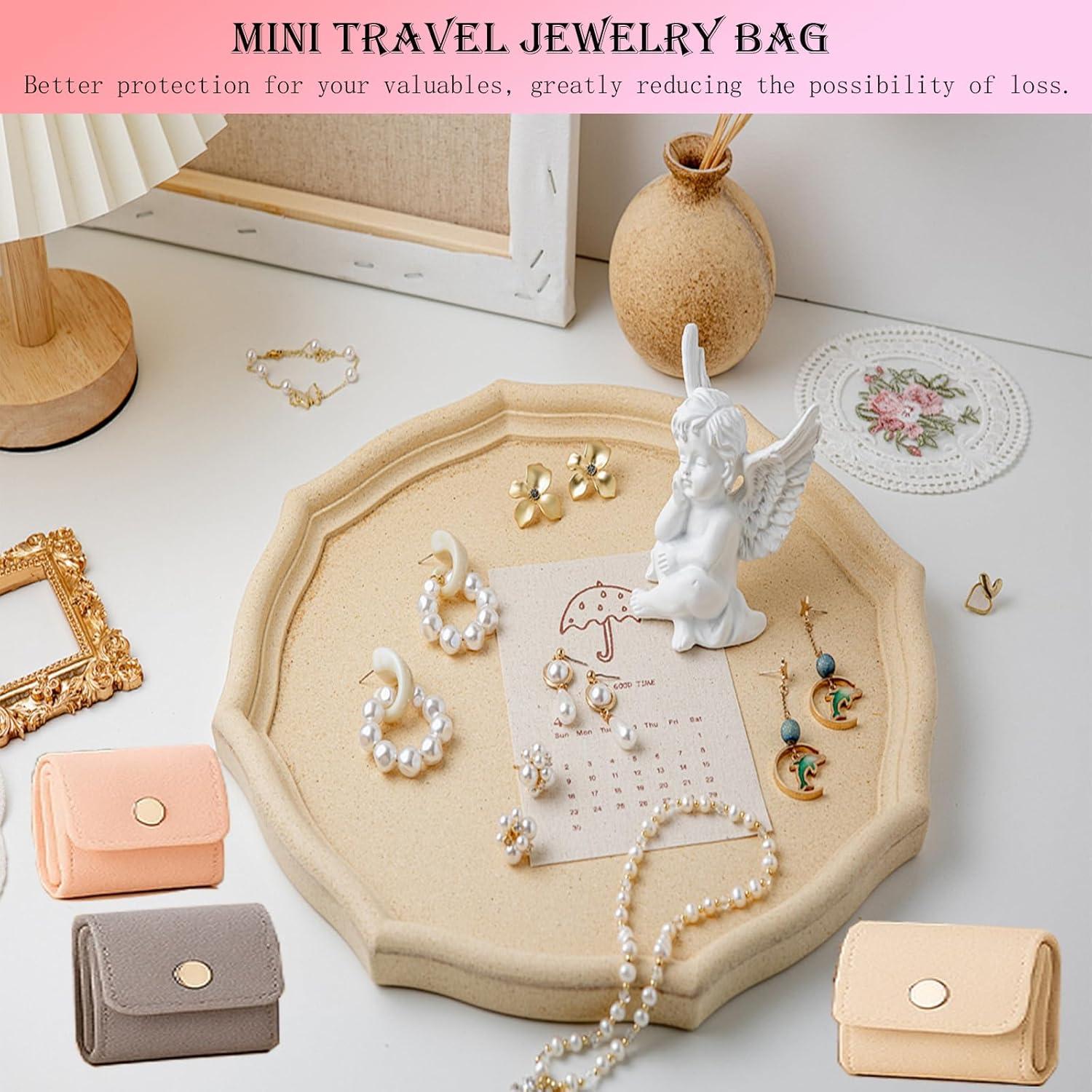 Bolsa de Joyería de Viaje Mini POYICGS Plegable 3 Colores