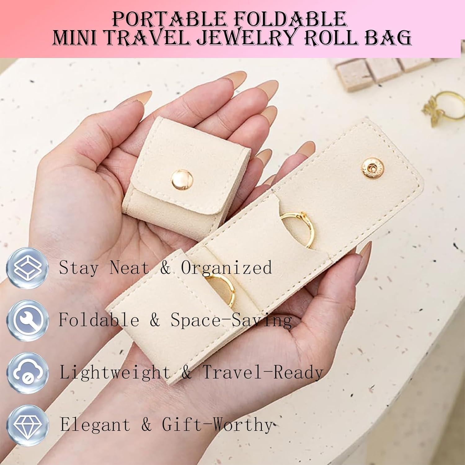 Bolsa de Joyería de Viaje Mini POYICGS Plegable 3 Colores