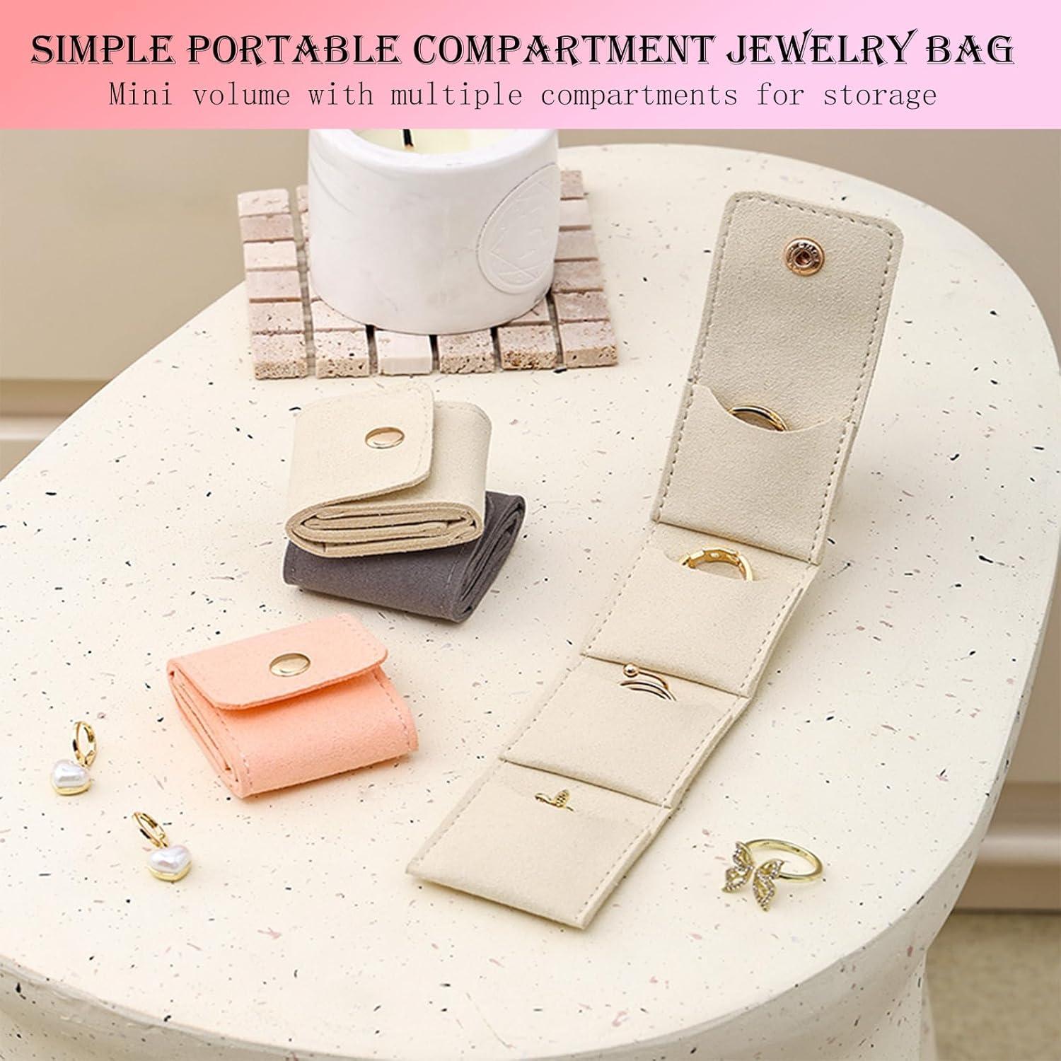 Bolsa de Joyería de Viaje Mini POYICGS Plegable 3 Colores