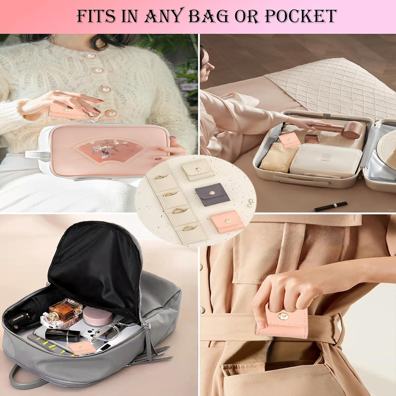 Bolsa de Joyería de Viaje Mini POYICGS Plegable 3 Colores