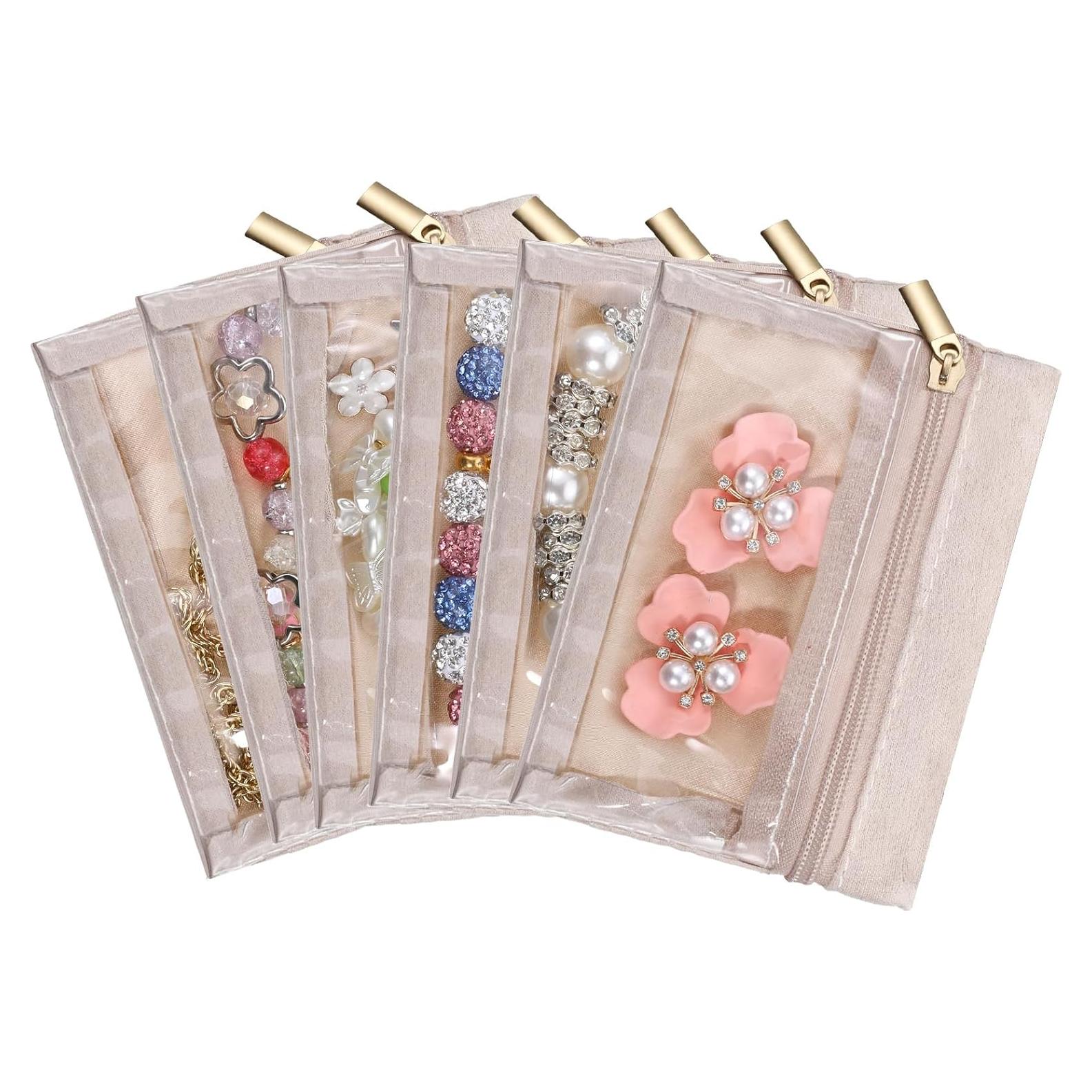 Organizador de Joyería de Viaje Gtziqa 6 Pcs Gris Compacto