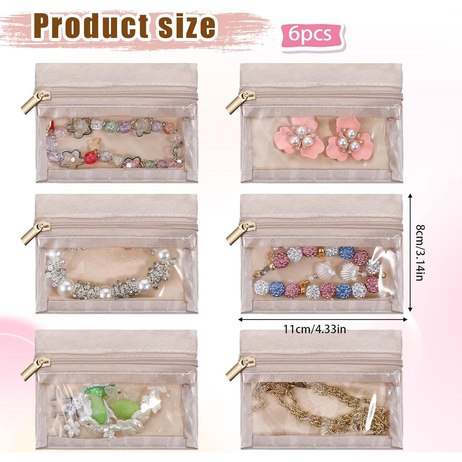 Organizador de Joyería de Viaje Gtziqa 6 Pcs Gris Compacto