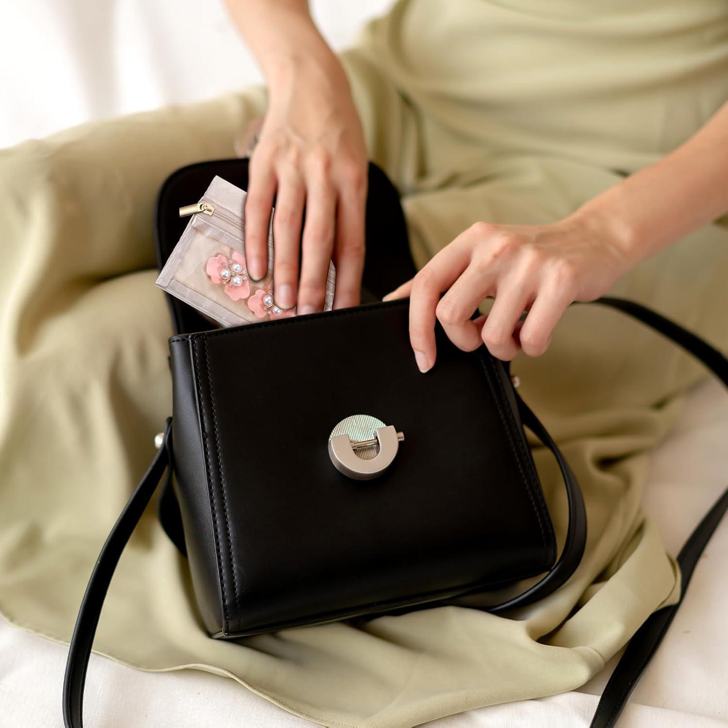 Organizador de Joyería de Viaje Gtziqa 6 Pcs Gris Compacto