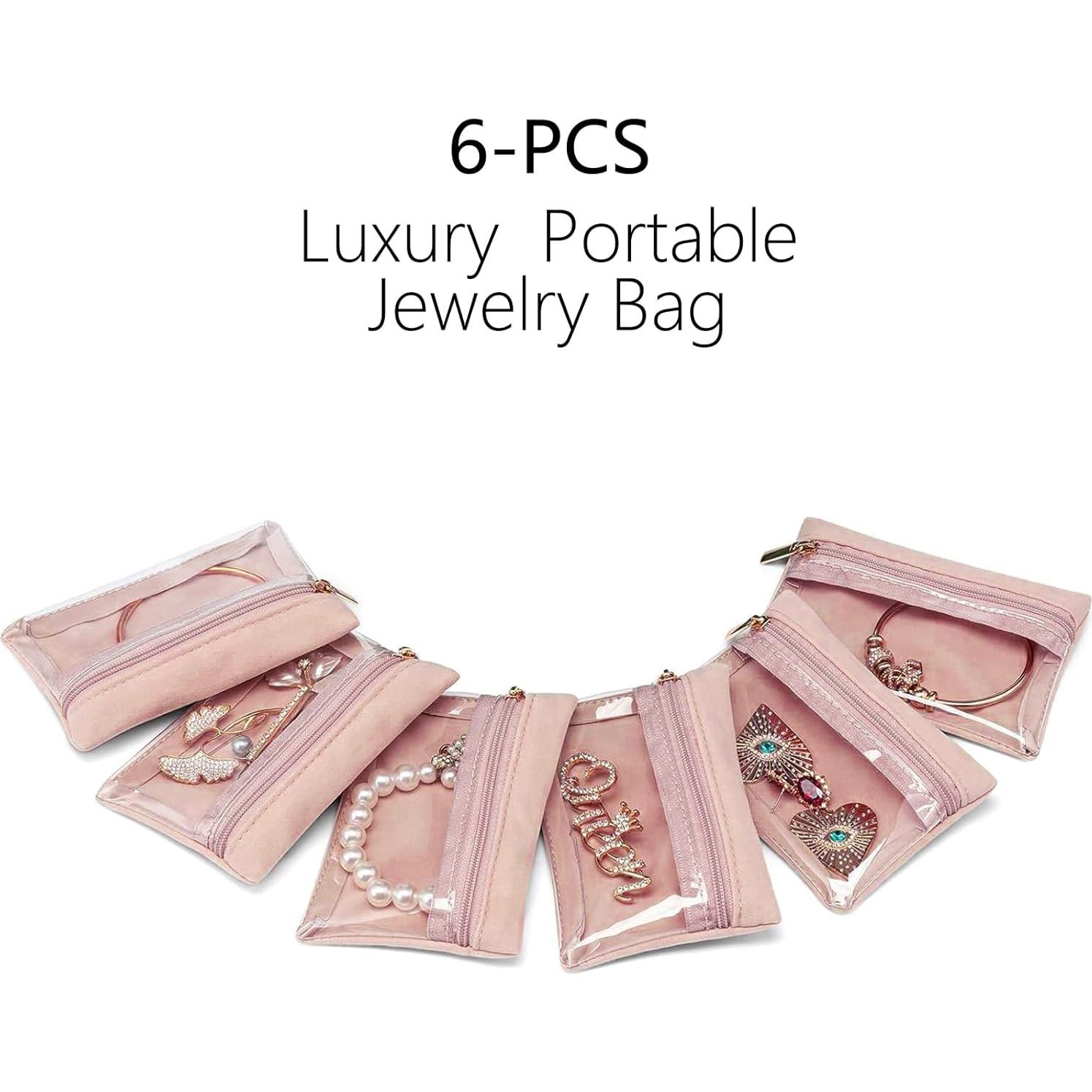 Set de 6 Bolsos Organizadores de Joyería Magiware Rosa
