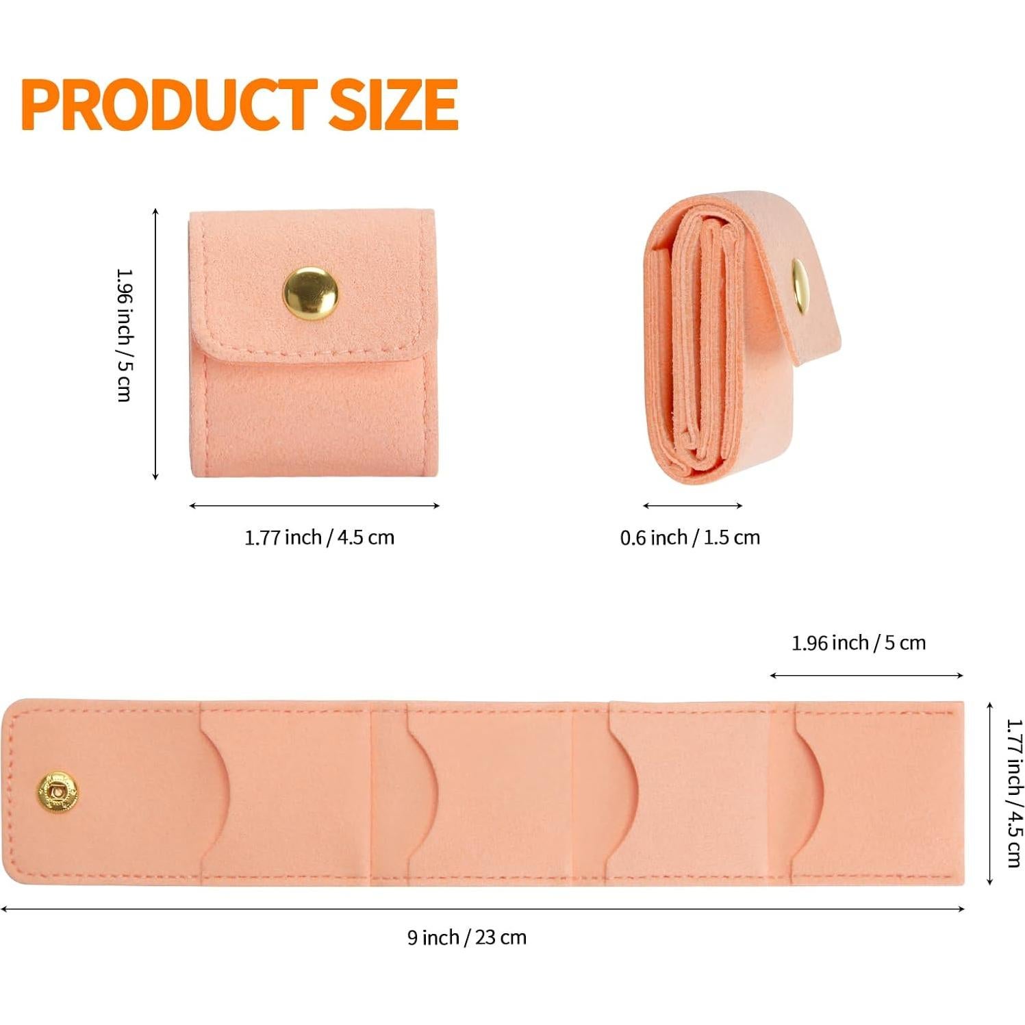 Organizador de Joyería de Viaje KUKUVR Rosa Plegable 4 Compartimentos