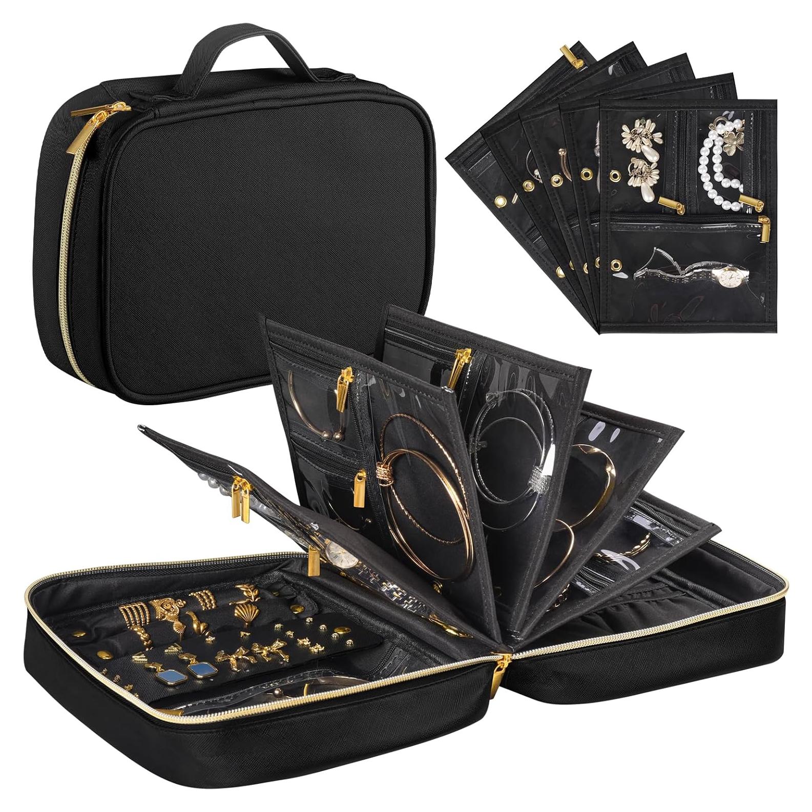 Organizador de Joyas de Viaje Vutlue Negro 26.8x22.7x5.3 cm
