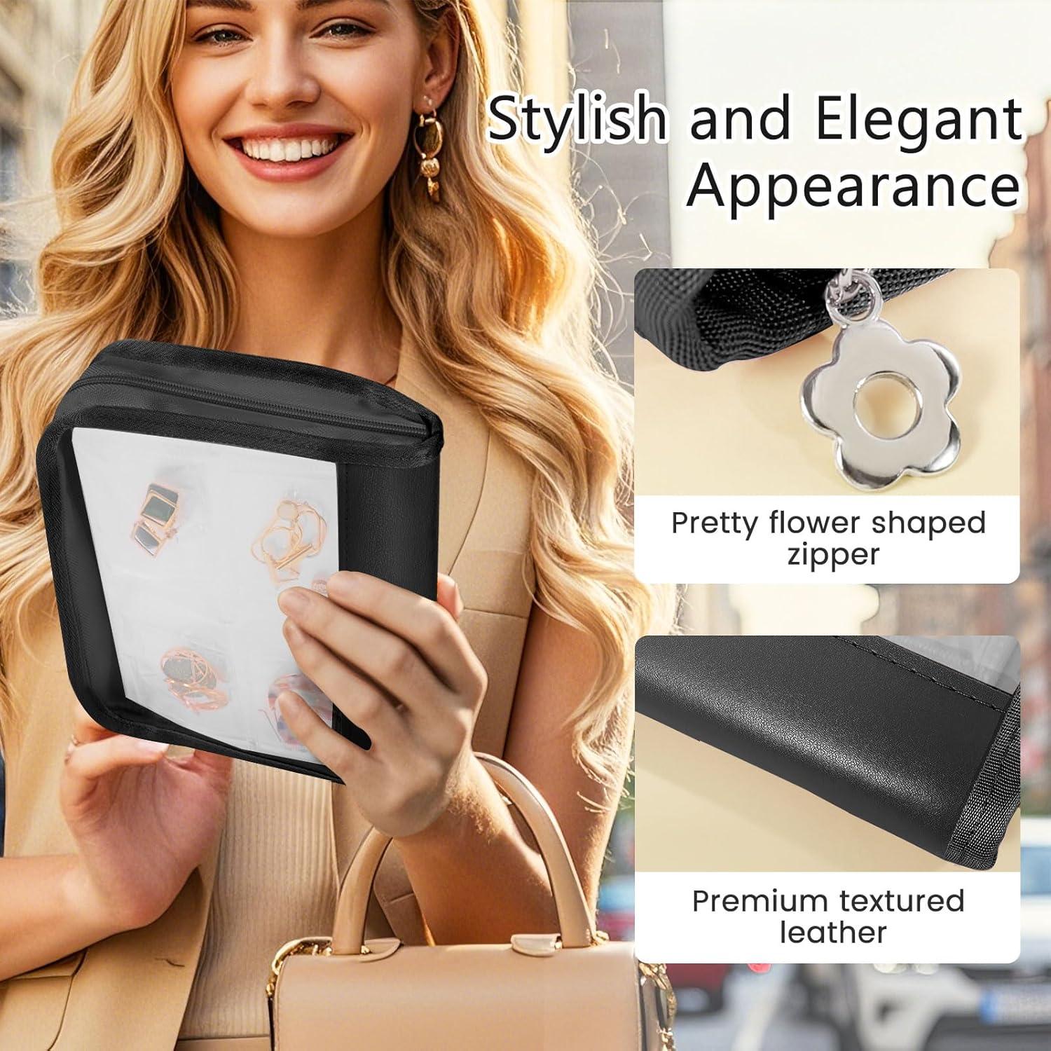 Organizador de Joyería de Viaje Emibele Negro 96 Compartimentos