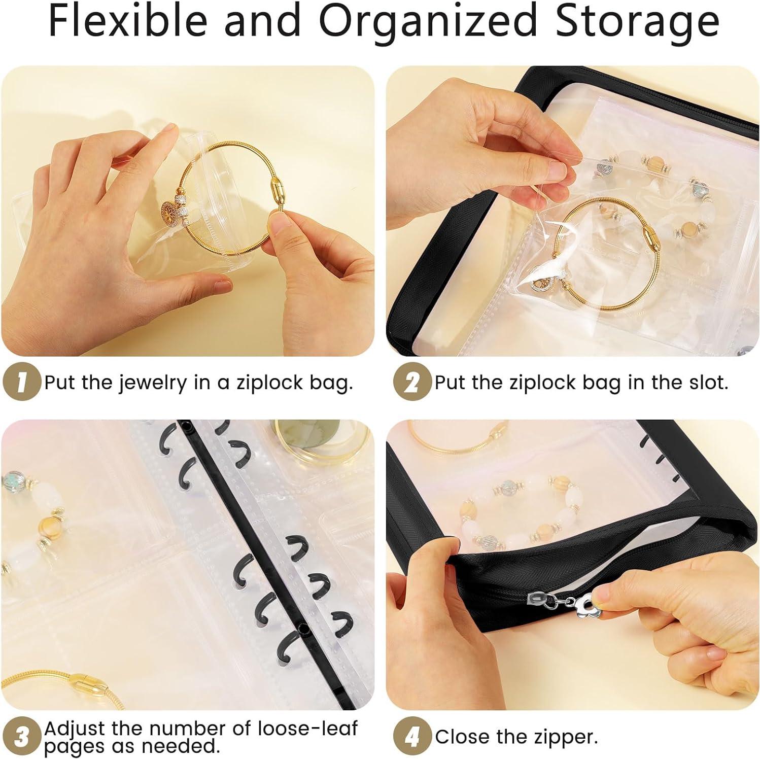 Organizador de Joyería de Viaje Emibele Negro 96 Compartimentos