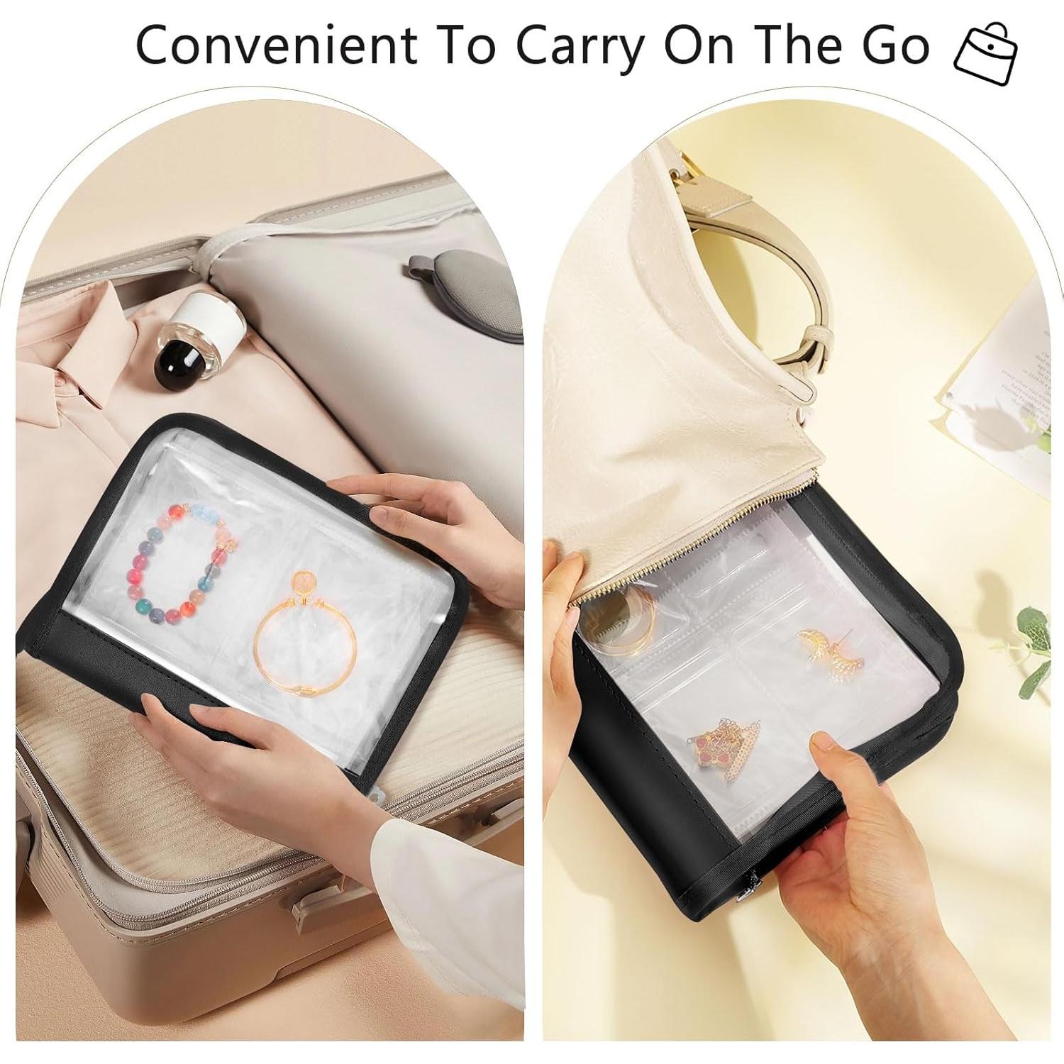 Organizador de Joyería de Viaje Emibele Negro 96 Compartimentos