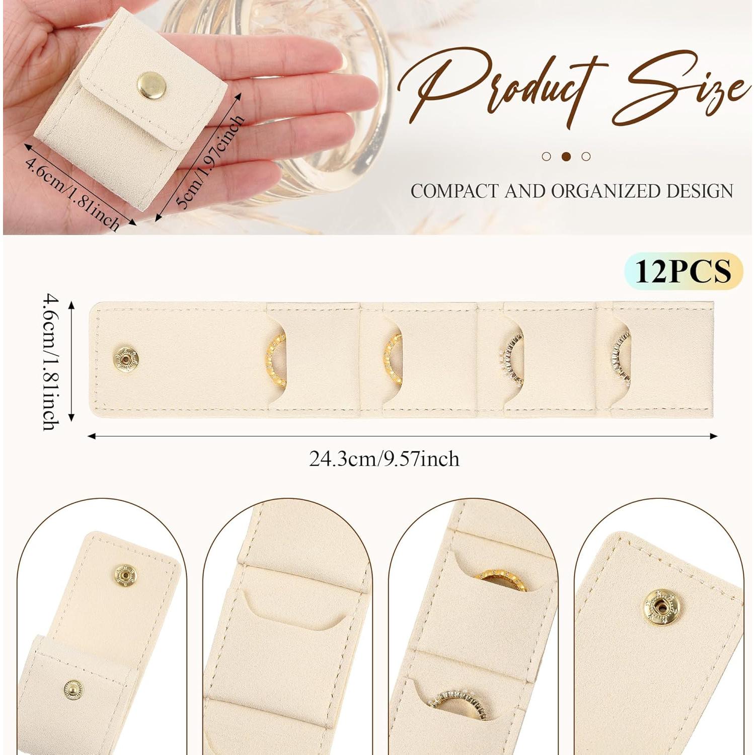 12 Mini Bolsas de Viaje para Joyería Plegables Ferreve