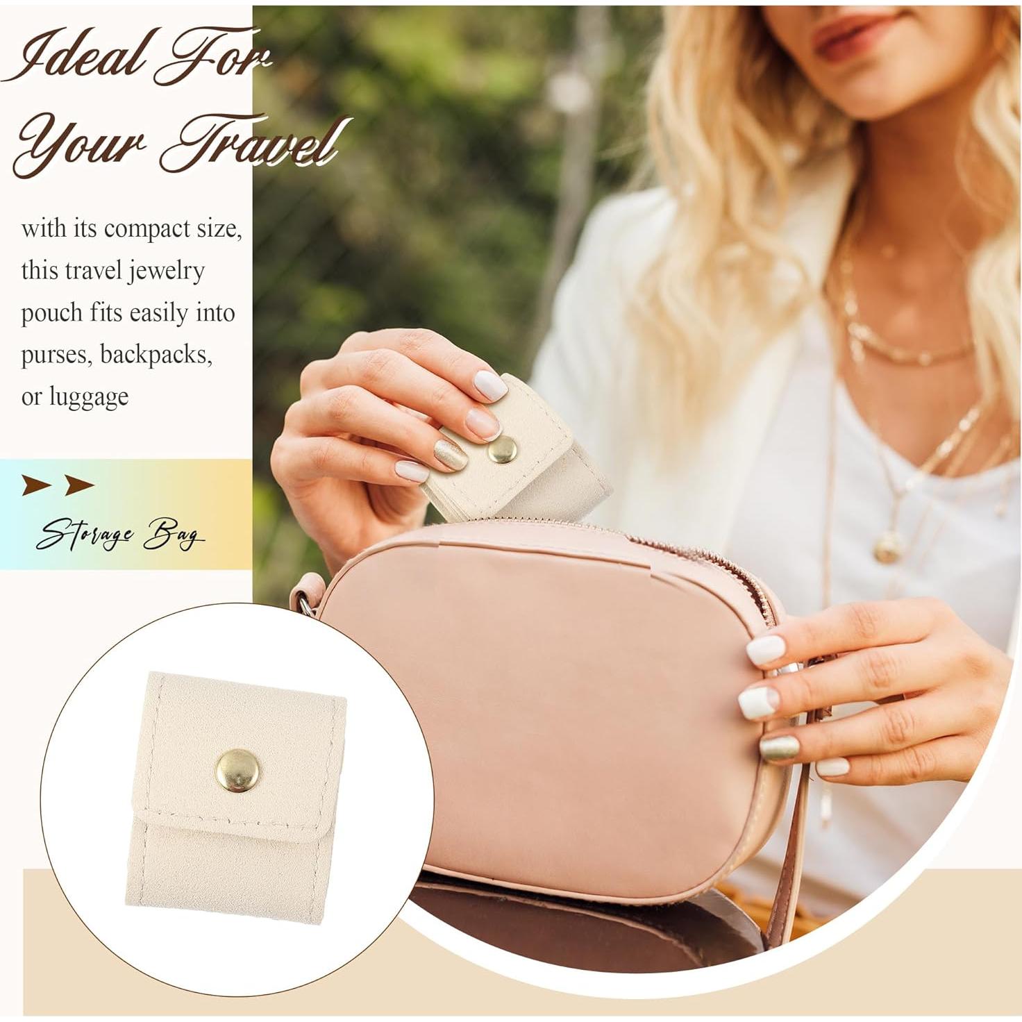 12 Mini Bolsas de Viaje para Joyería Plegables Ferreve