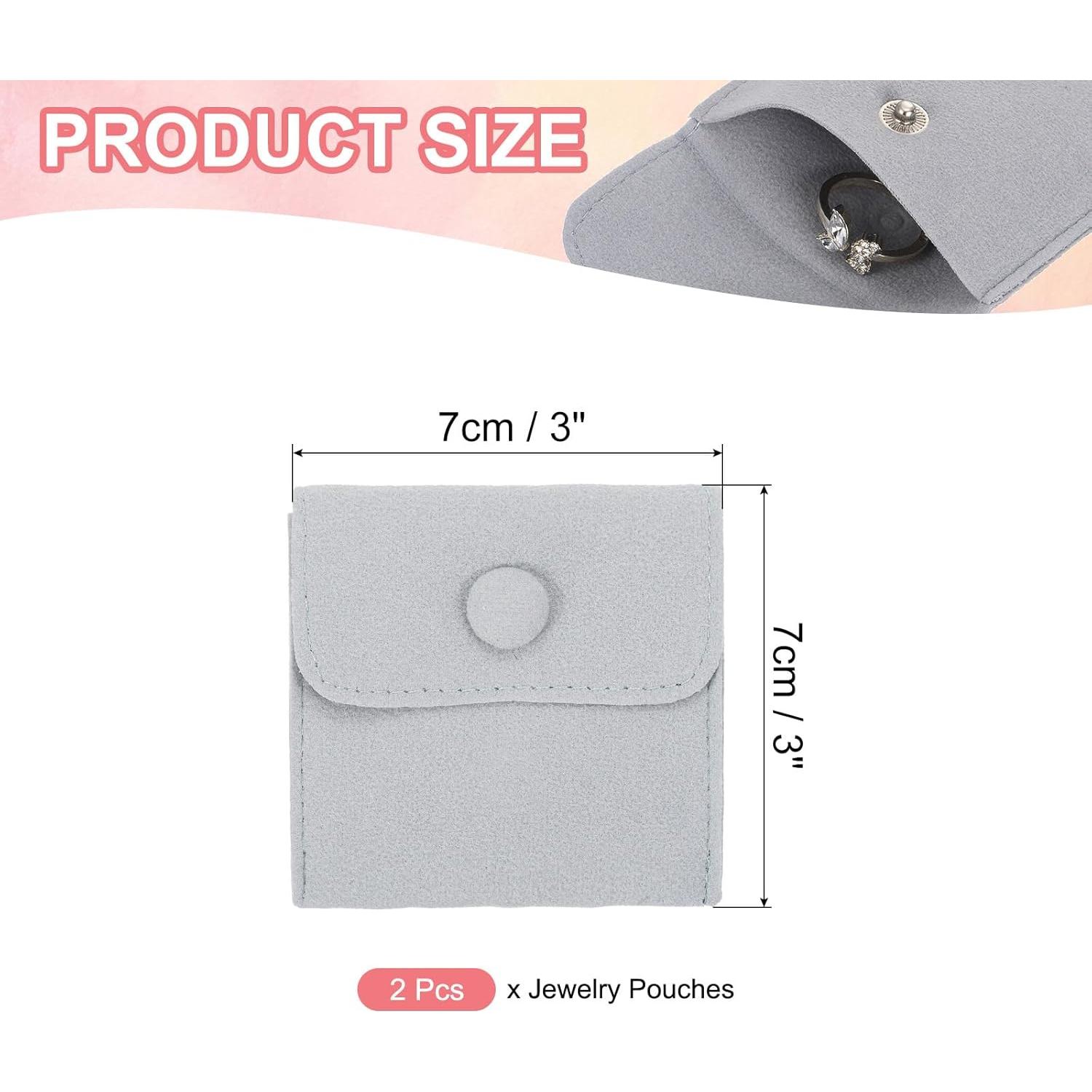 Bolsa de Joyería PATIKIL 7.62x7.62 cm, 2 Piezas Terciopelo