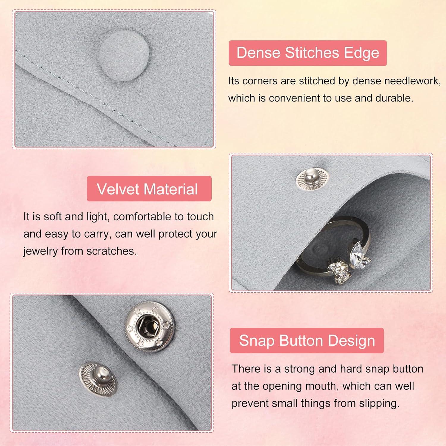 Bolsa de Joyería PATIKIL 7.62x7.62 cm, 2 Piezas Terciopelo