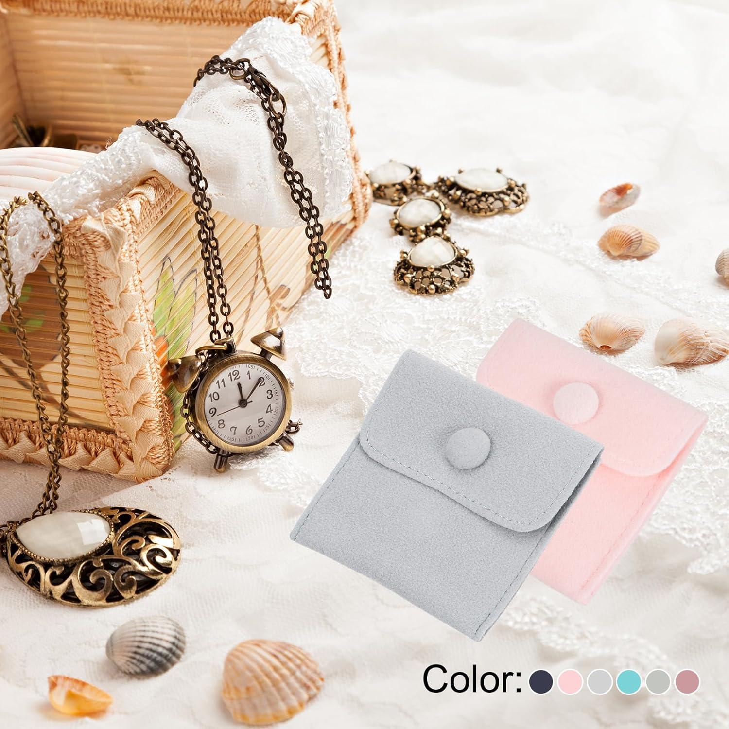 Bolsa de Joyería PATIKIL 7.62x7.62 cm, 2 Piezas Terciopelo