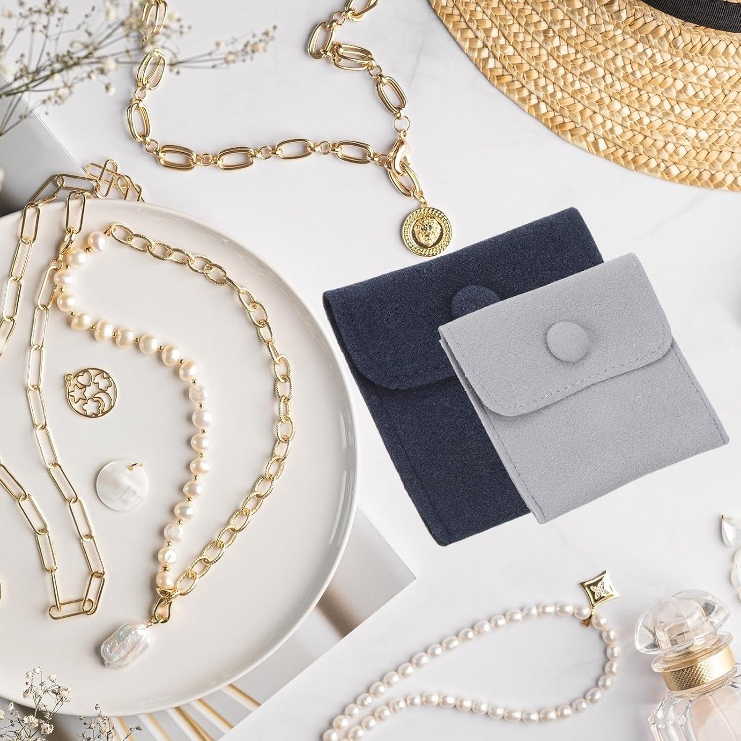 Bolsa de Joyería PATIKIL 7.62x7.62 cm, 2 Piezas Terciopelo