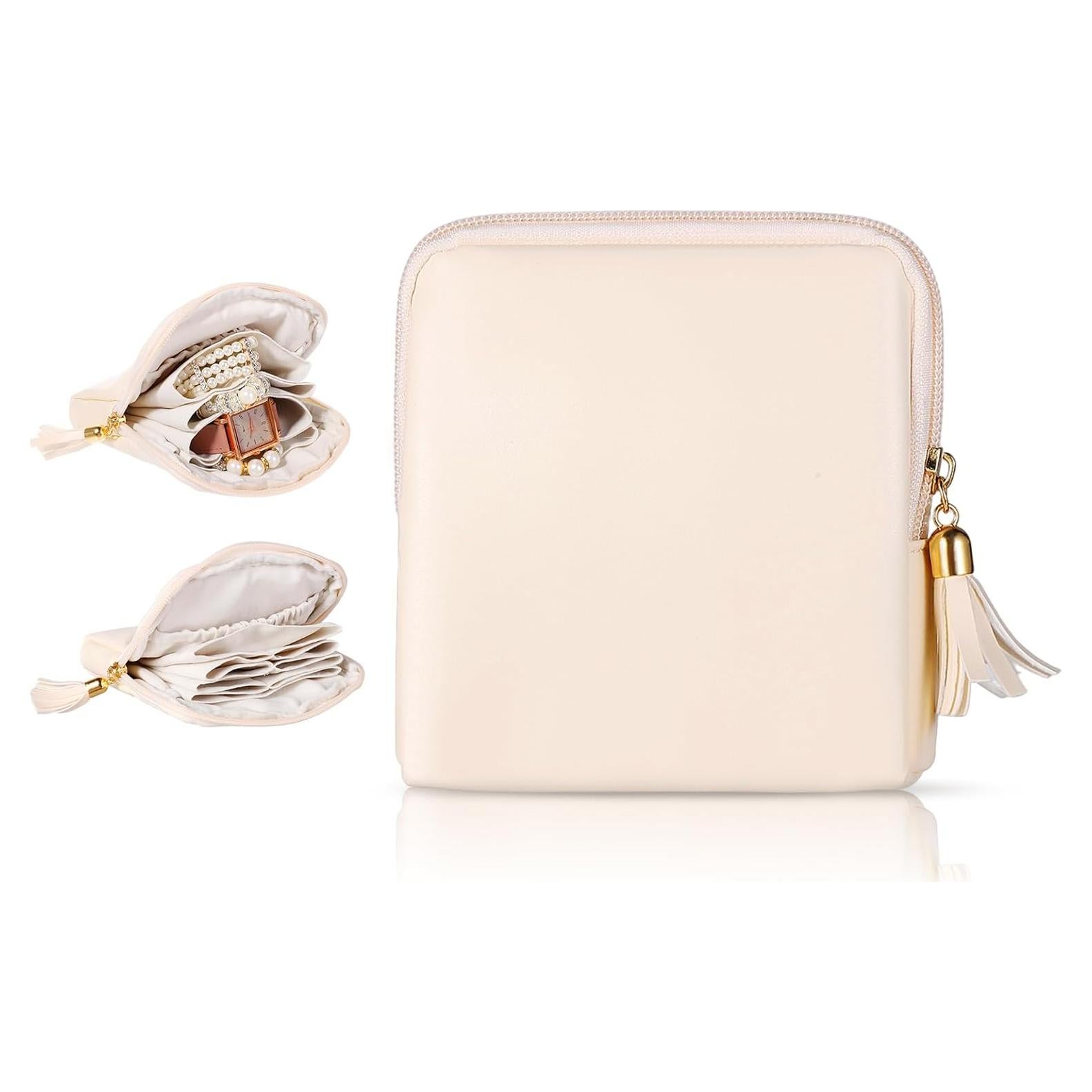 Estuche de Joyería Tucnoeu Beige Mini Organizador de Viaje