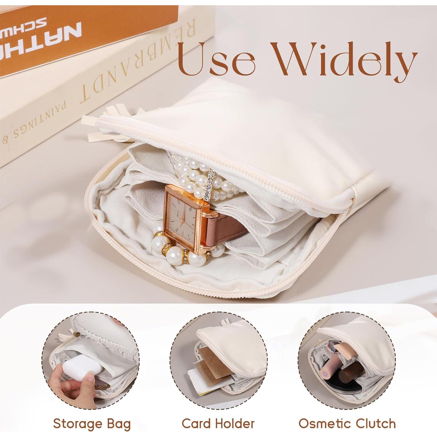Estuche de Joyería Tucnoeu Beige Mini Organizador de Viaje