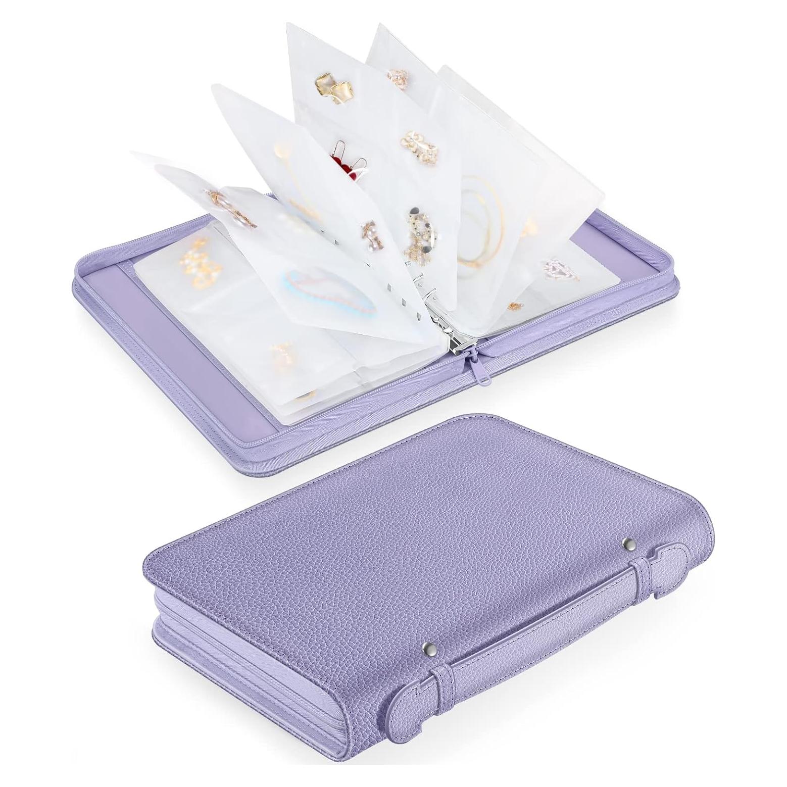 Estuche Organizador de Joyas SKYREH Púrpura Lila 48 Rejillas