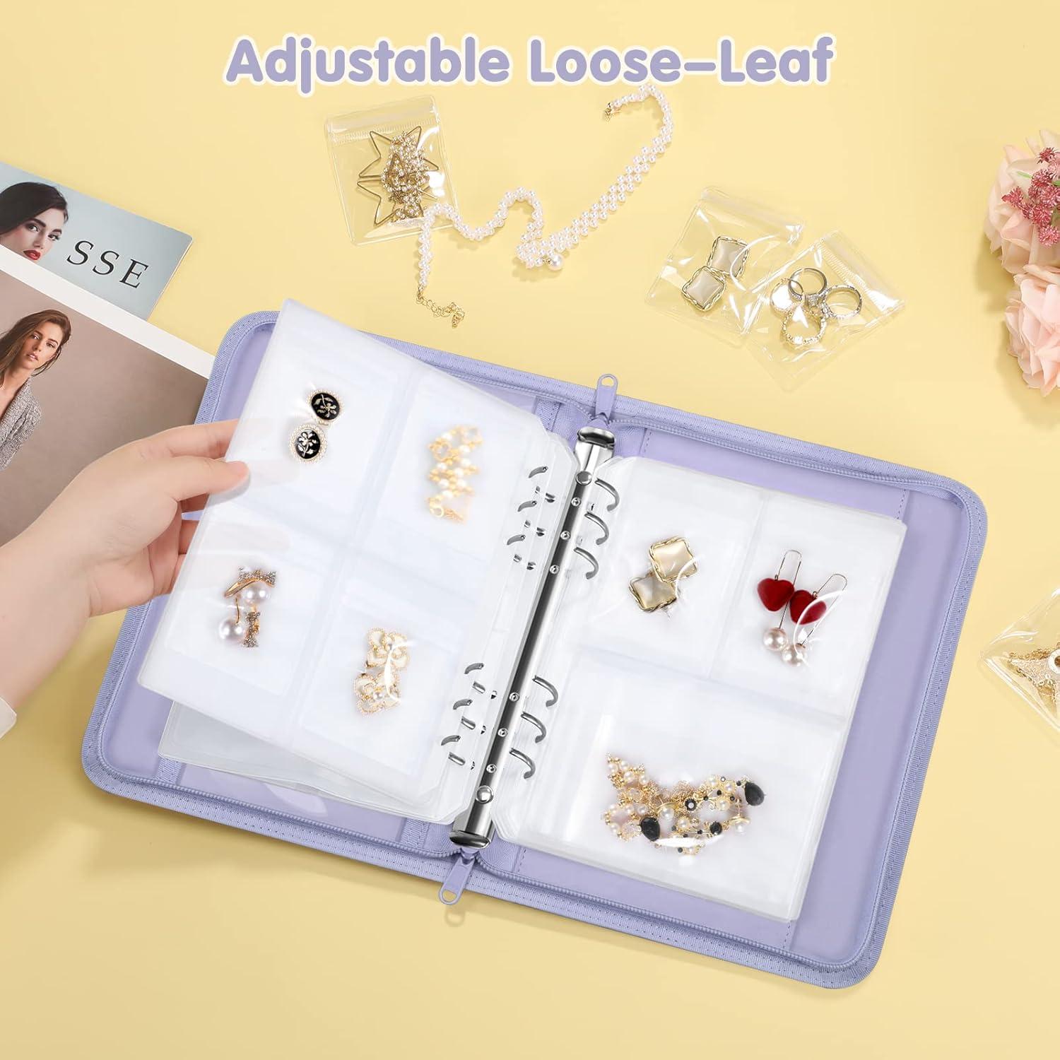 Estuche Organizador de Joyas SKYREH Púrpura Lila 48 Rejillas