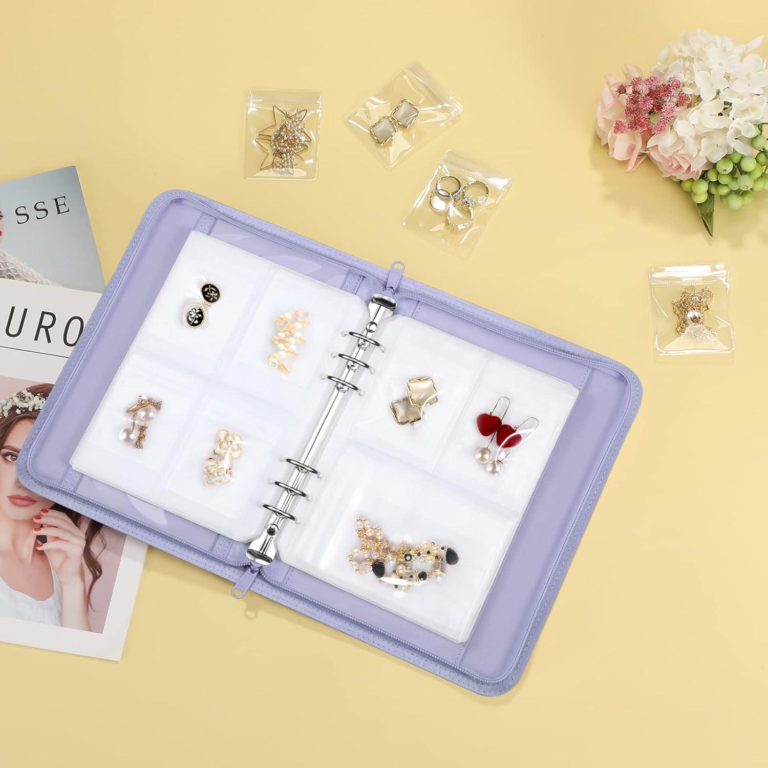 Estuche Organizador de Joyas SKYREH Púrpura Lila 48 Rejillas