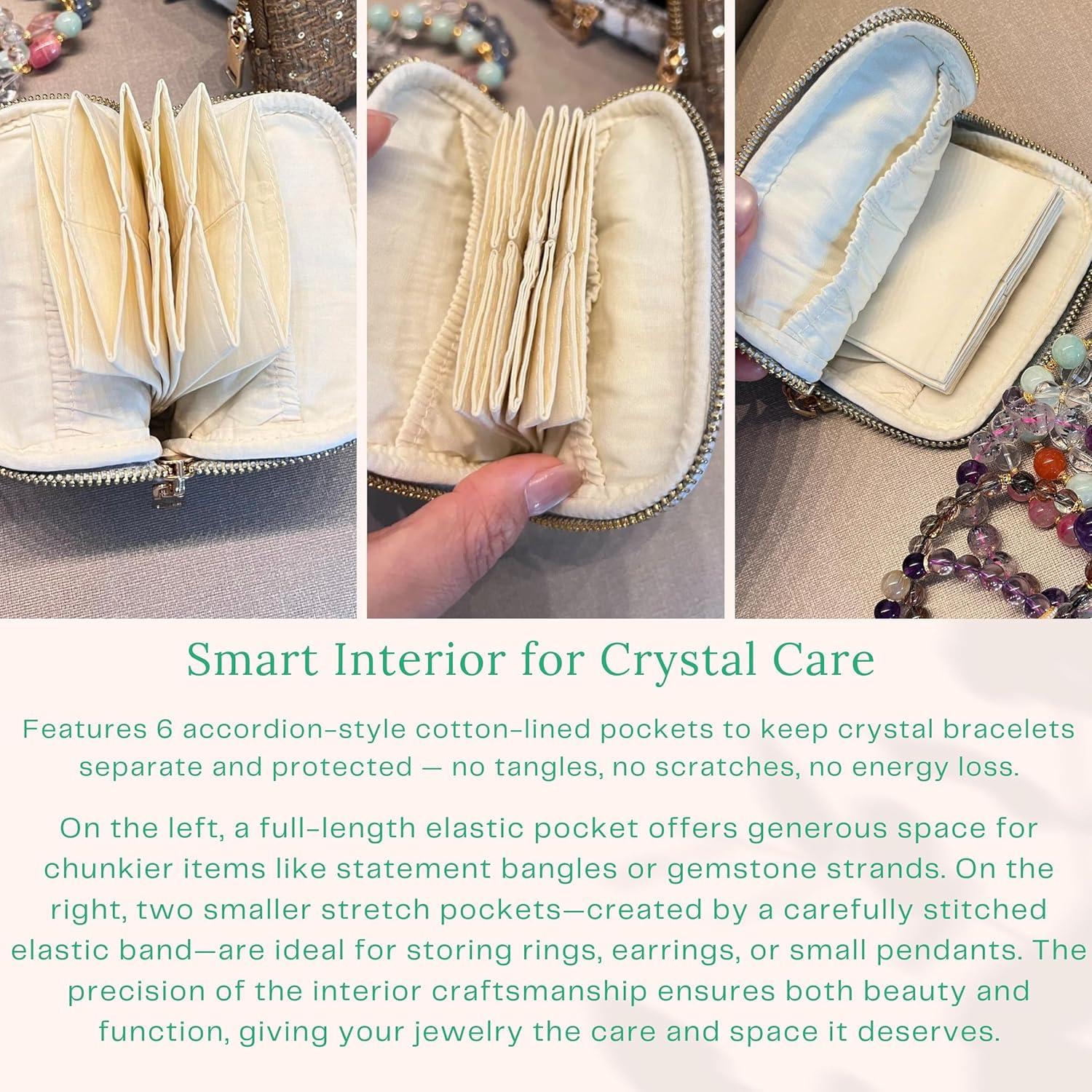 Estuche de Joyería de Viaje CHIMORY Verde Tweed 11.94x11.94 cm