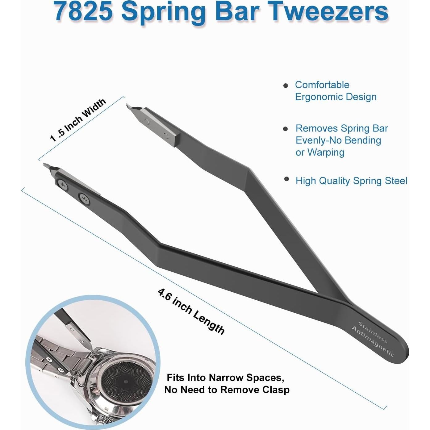 Pinza de Barra de Resorte TEXNEWS HH-7825 Plata 11.68 cm